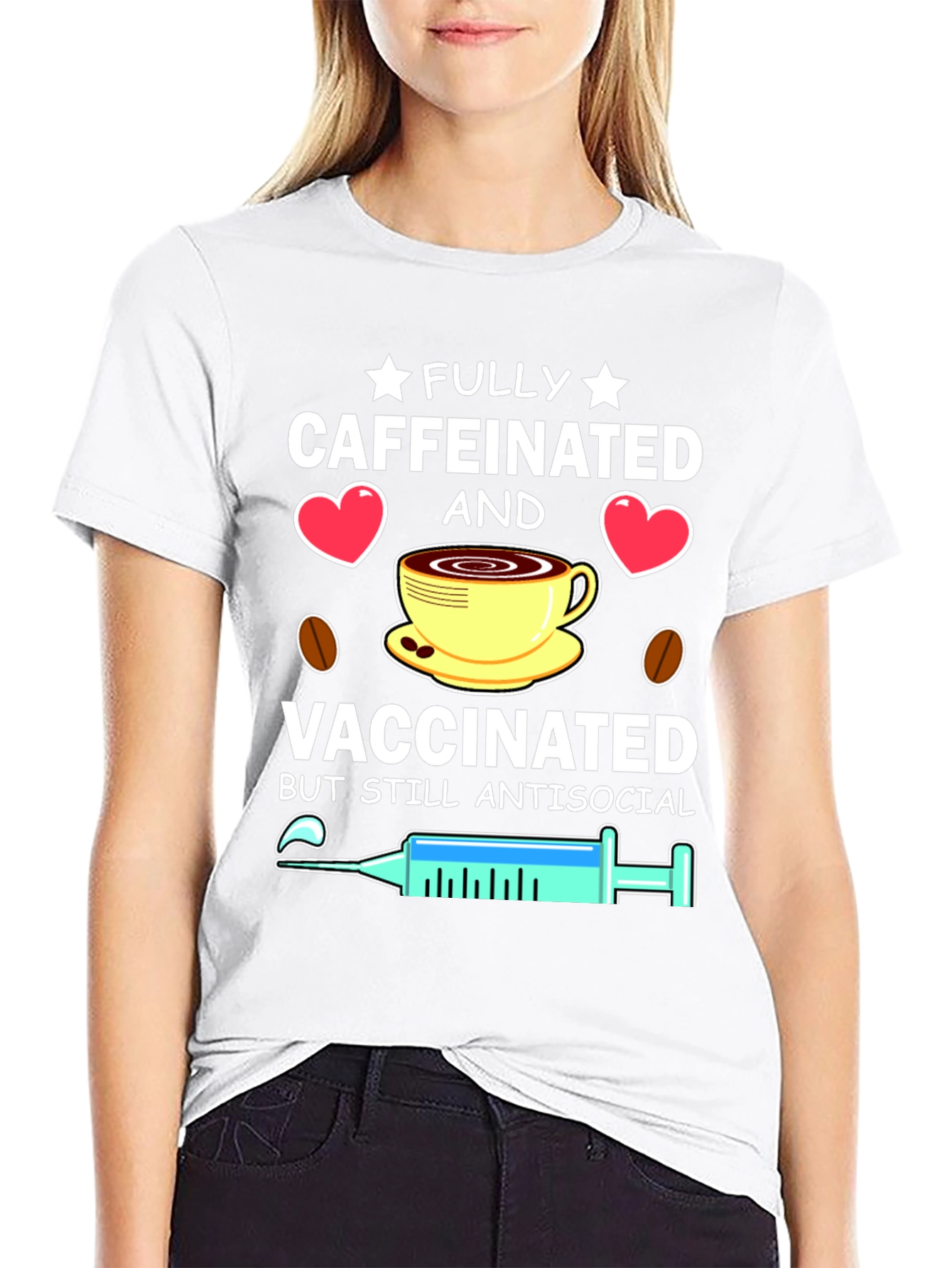 Fully Caffeinated & Vaccinated Antisocial T-Shirt