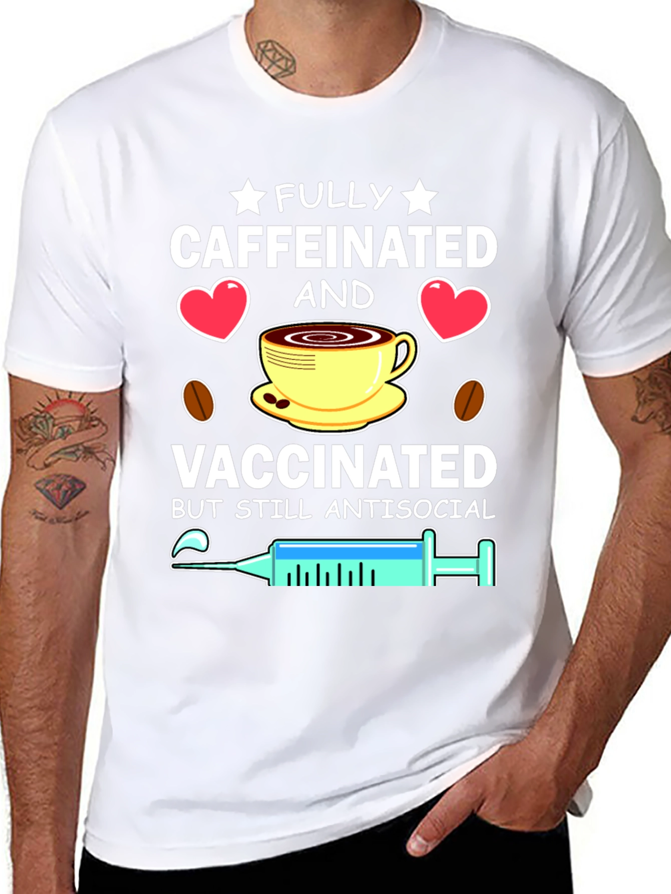 Fully Caffeinated & Vaccinated Antisocial T-Shirt
