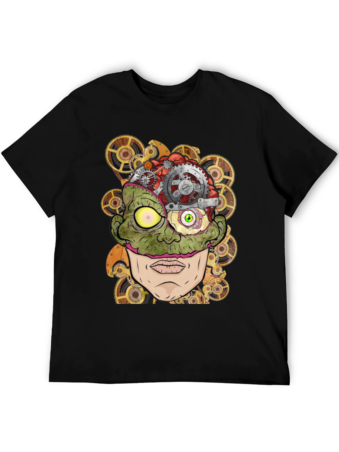Steampunk Zombie Brain T-Shirt - Unique Graphic Tee