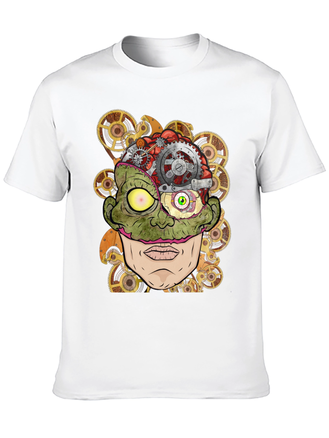 Steampunk Zombie Brain T-Shirt - Unique Graphic Tee