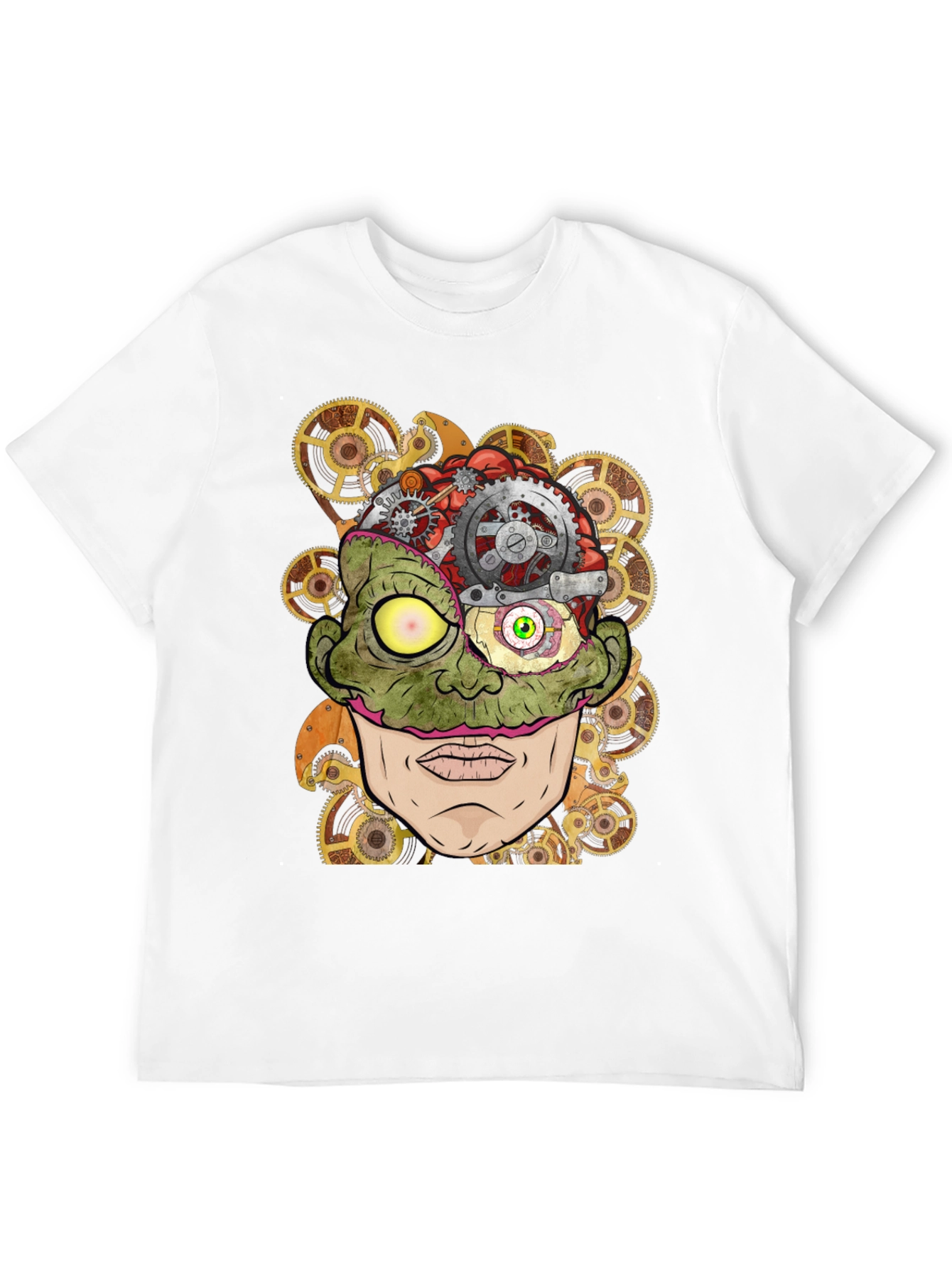 Steampunk Zombie Brain T-Shirt - Unique Graphic Tee
