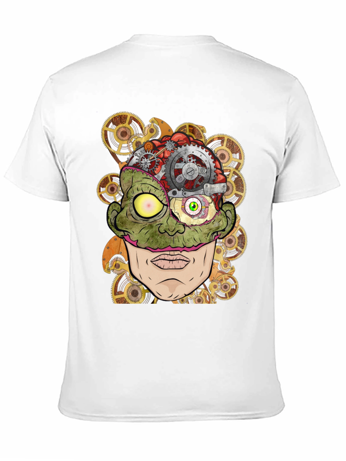 Steampunk Zombie Brain T-Shirt - Unique Graphic Tee