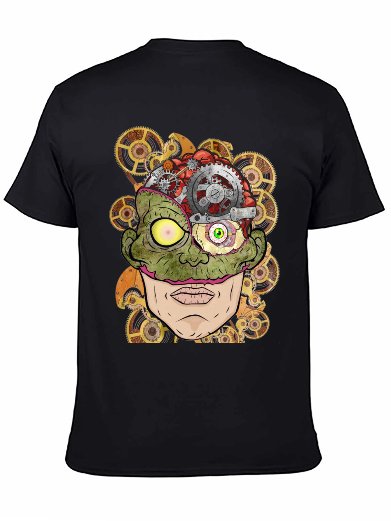 Steampunk Zombie Brain T-Shirt - Unique Graphic Tee