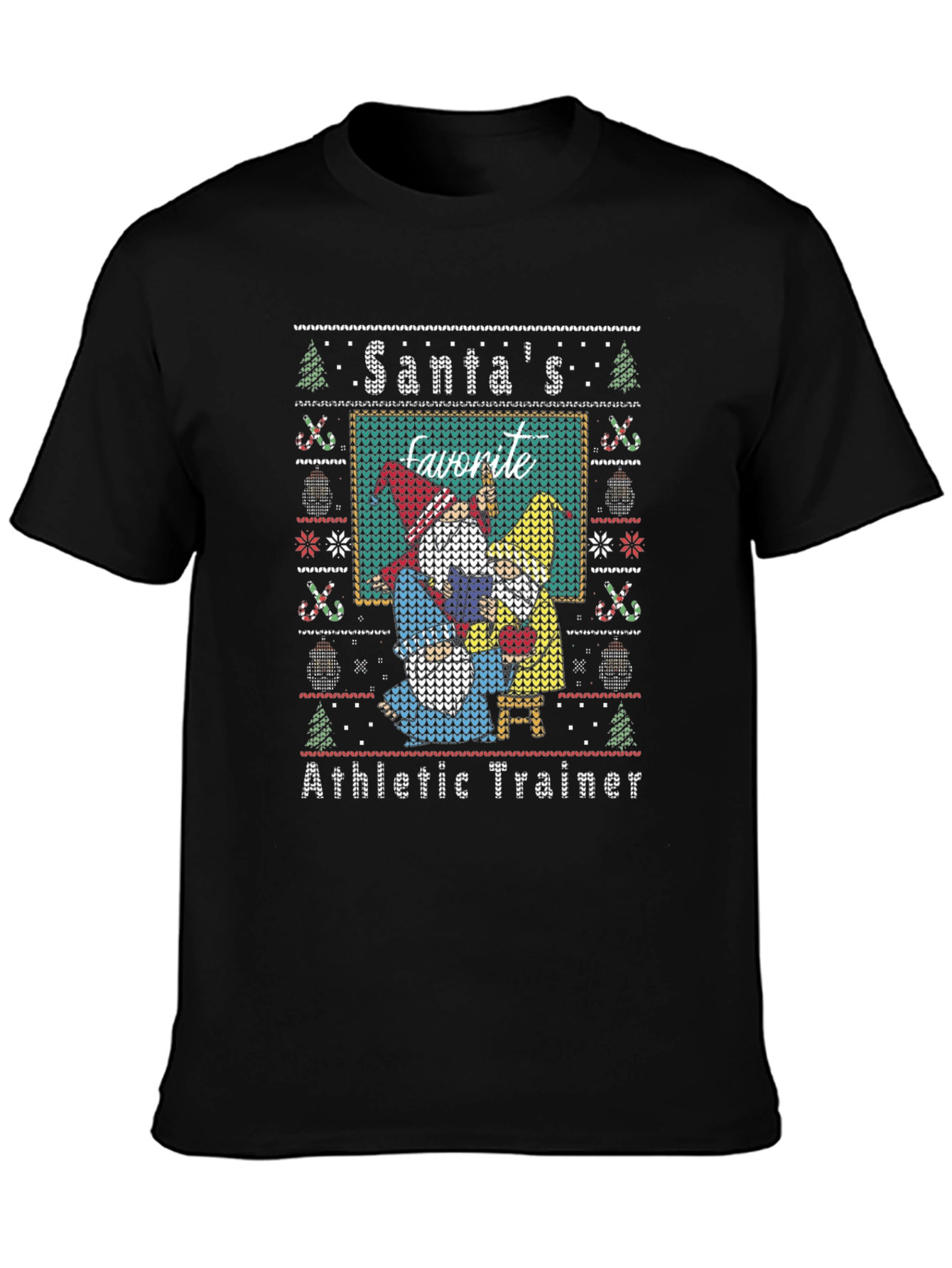 Santas Favorite Athletic Trainer Ugly Christmas T-Shirt