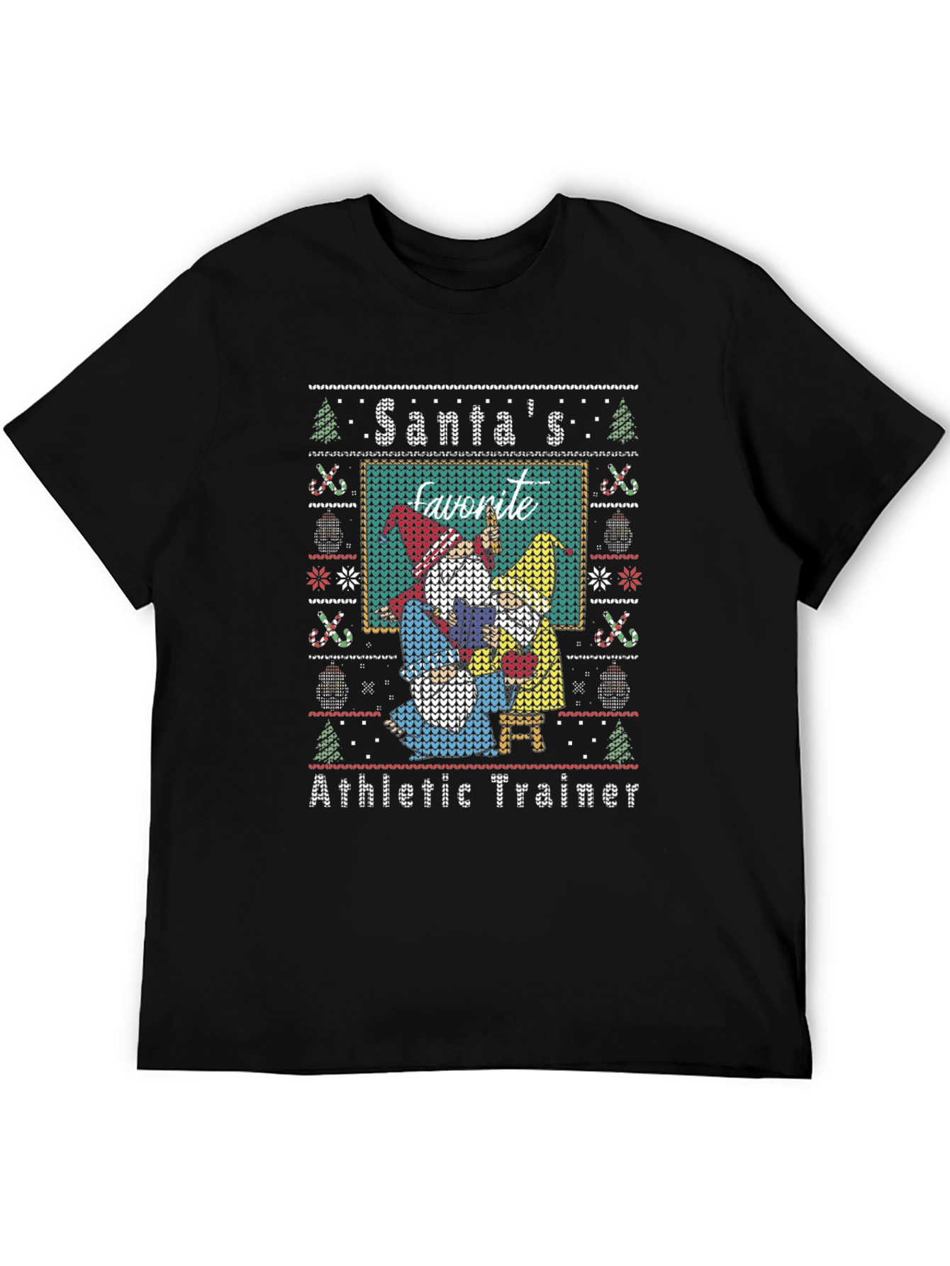 Santas Favorite Athletic Trainer Ugly Christmas T-Shirt