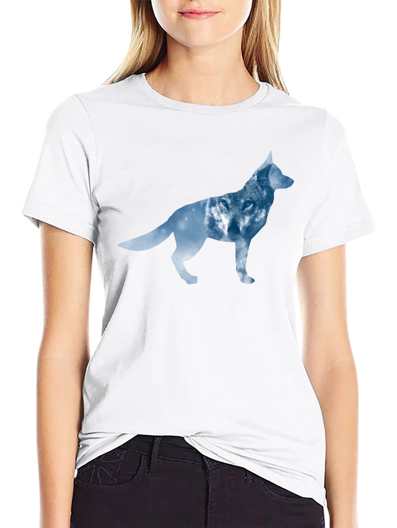 Wolf Silhouette T-Shirt - Modern Graphic Tee