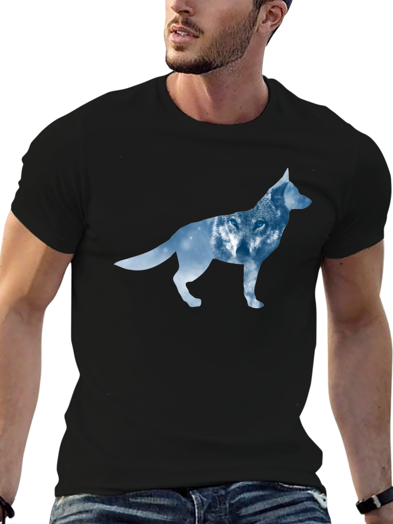 Wolf Silhouette T-Shirt - Modern Graphic Tee