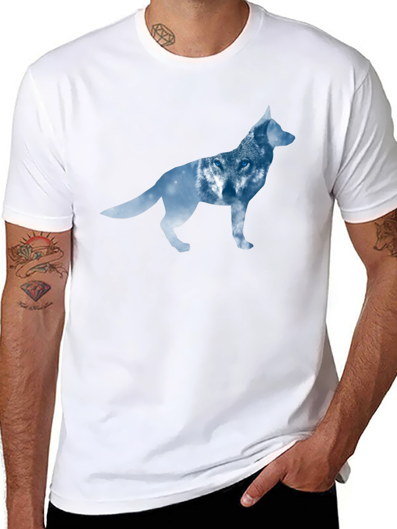Wolf Silhouette T-Shirt - Modern Graphic Tee