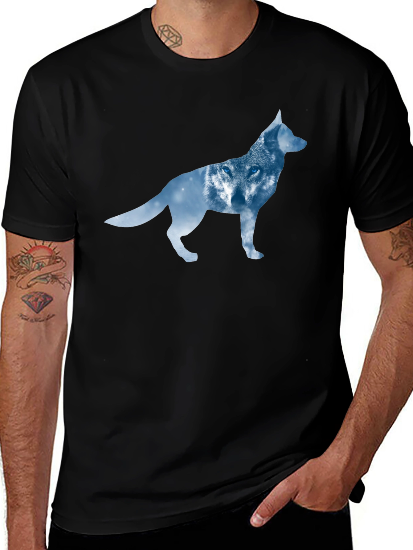 Wolf Silhouette T-Shirt - Modern Graphic Tee