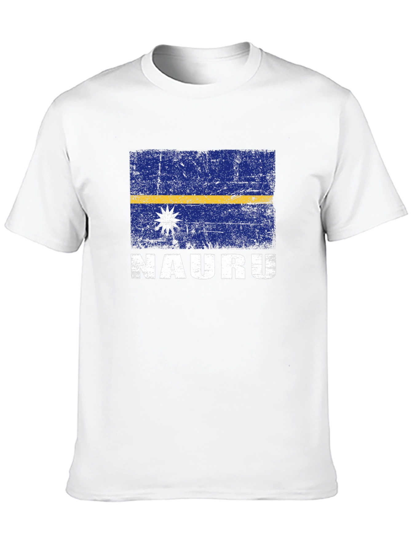 Nauru Flag Graphic T-Shirt - Distressed Design