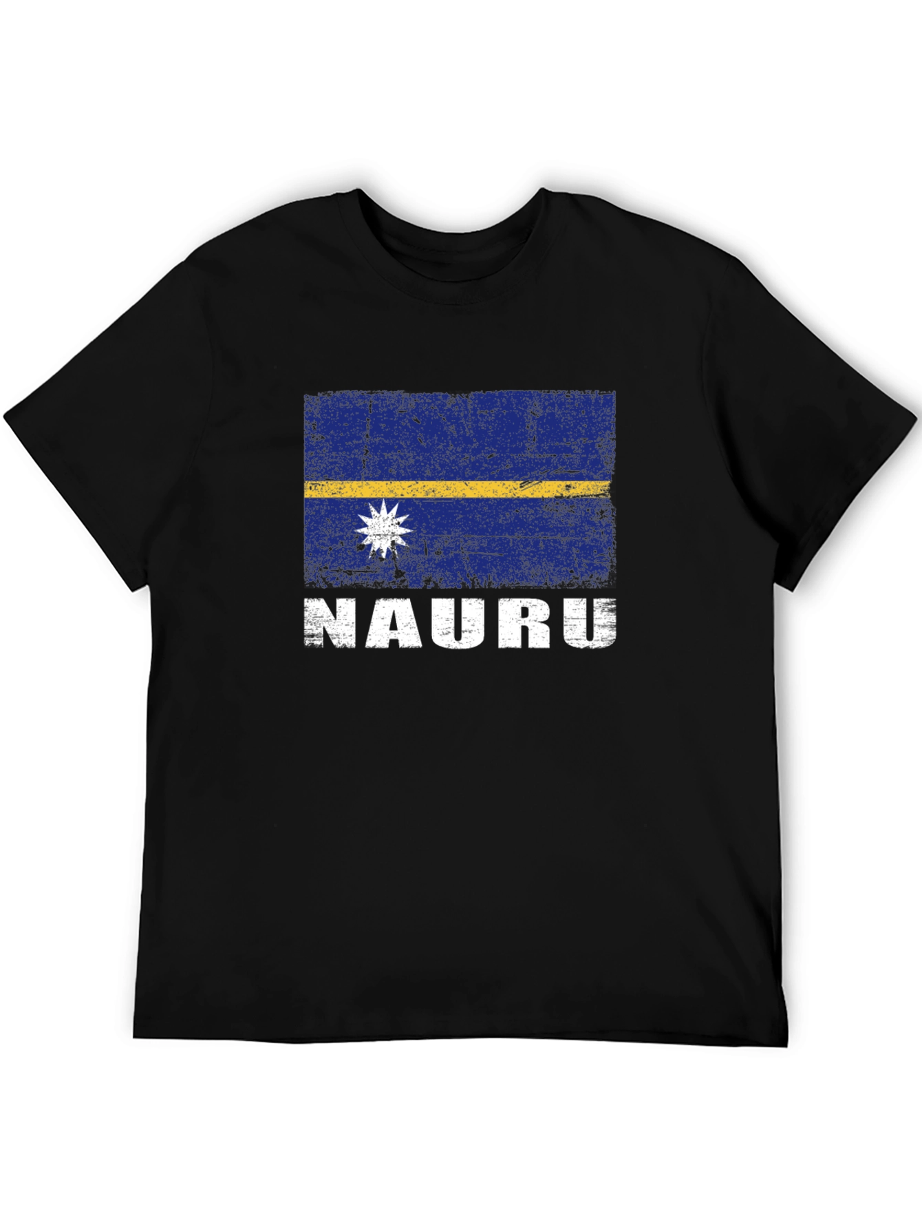Nauru Flag Graphic T-Shirt - Distressed Design