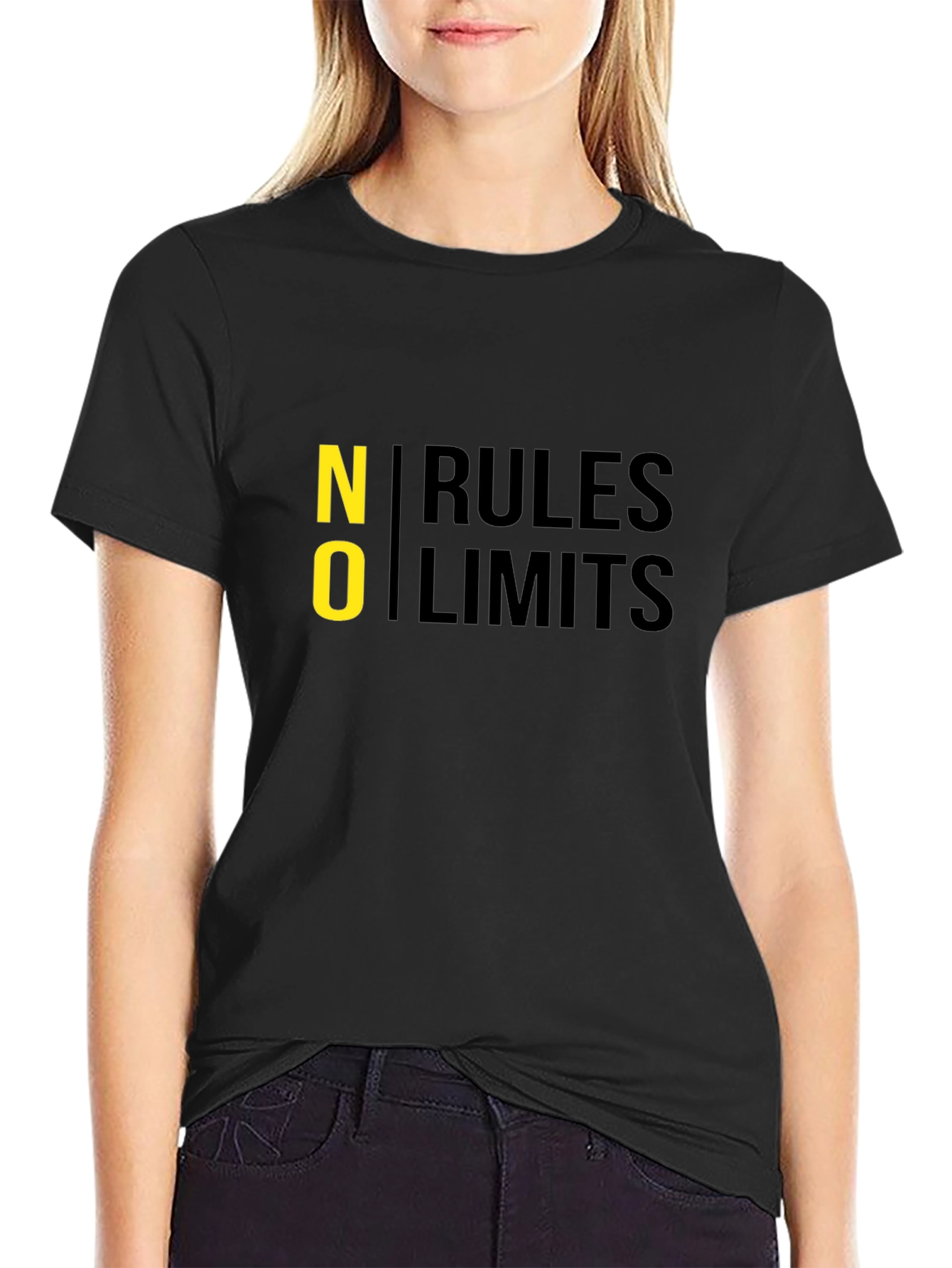 No Rules No Limits Black Graphic Tee
