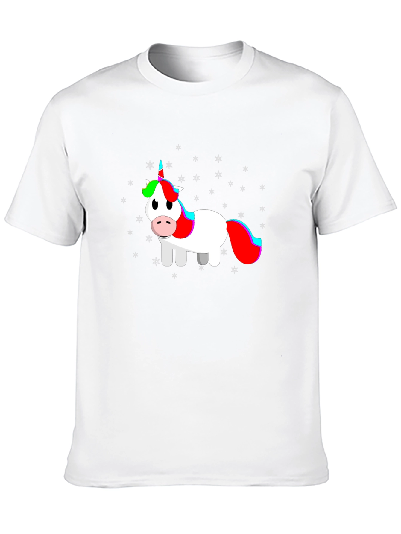 Cartoon Unicorn Black T-Shirt