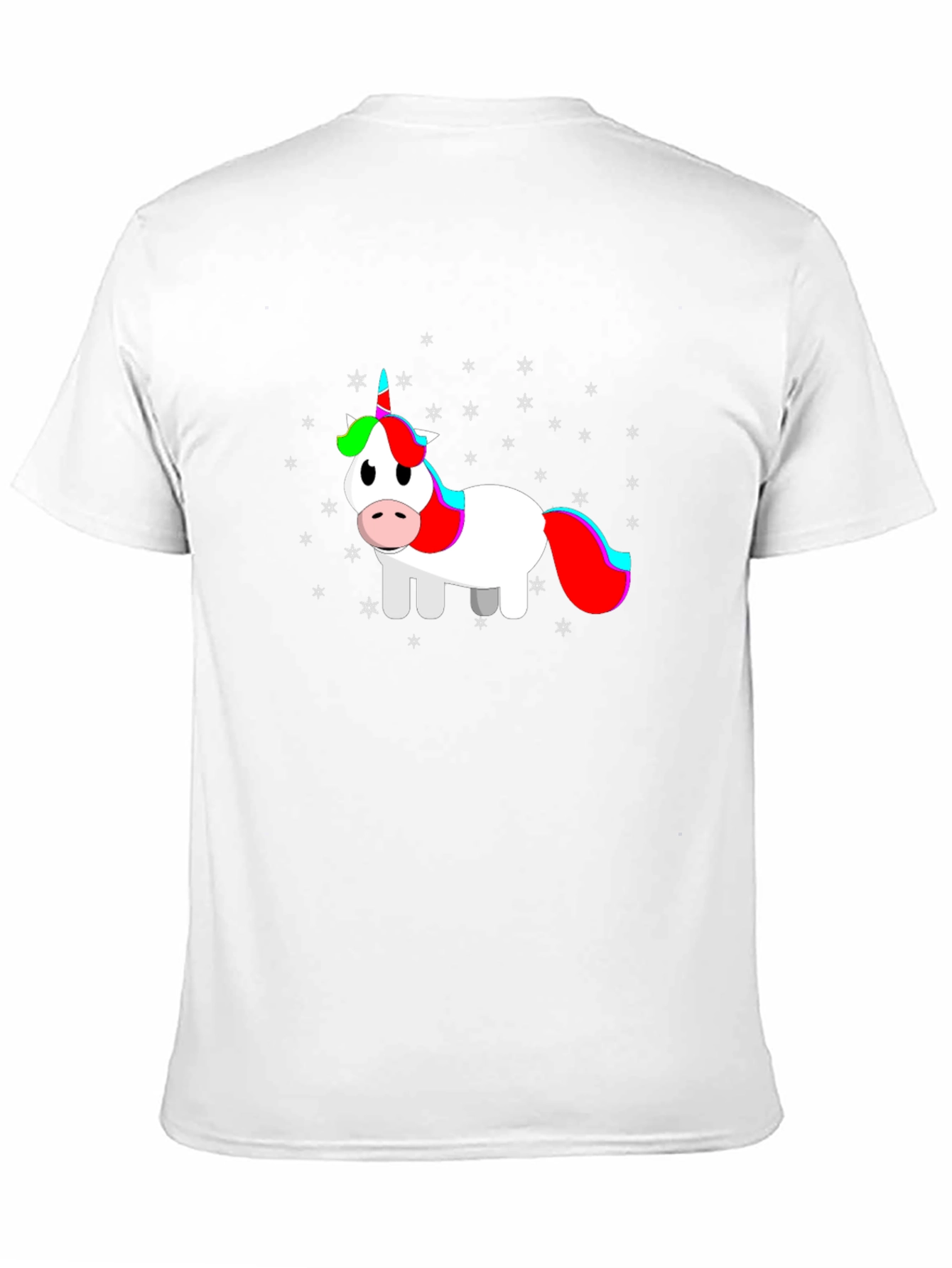 Cartoon Unicorn Black T-Shirt