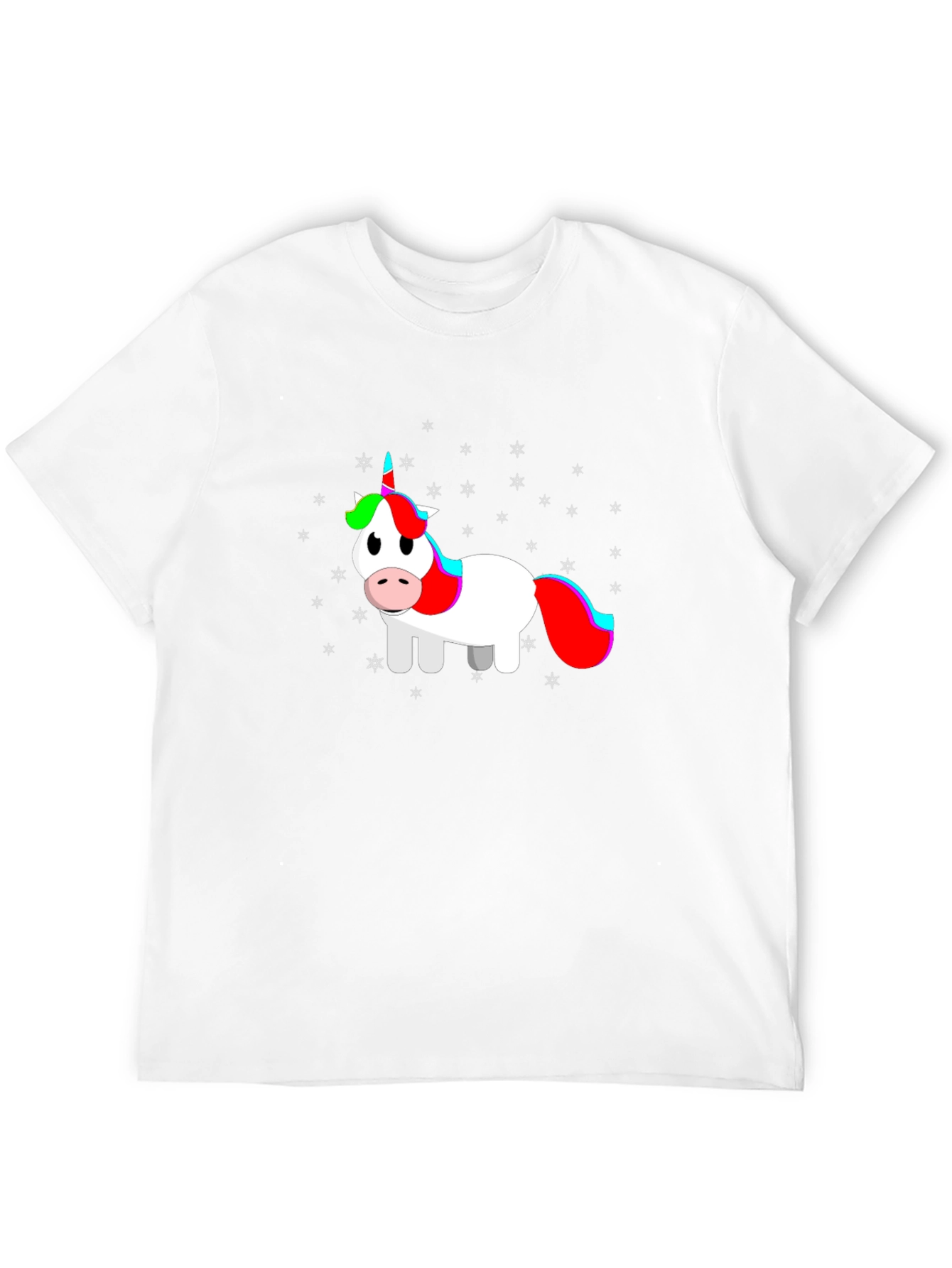 Cartoon Unicorn Black T-Shirt