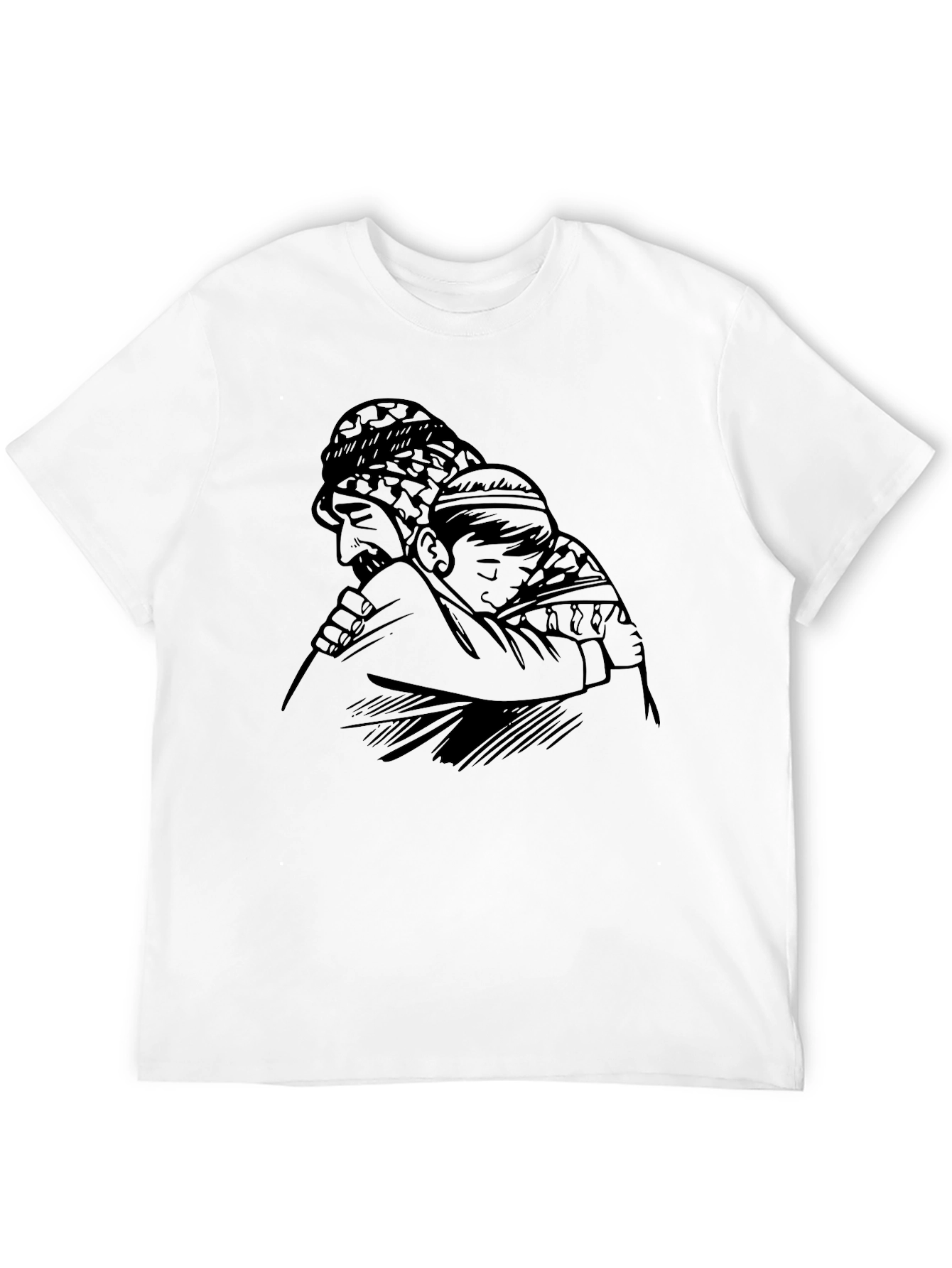 Father and Son Embrace Graphic T-Shirt