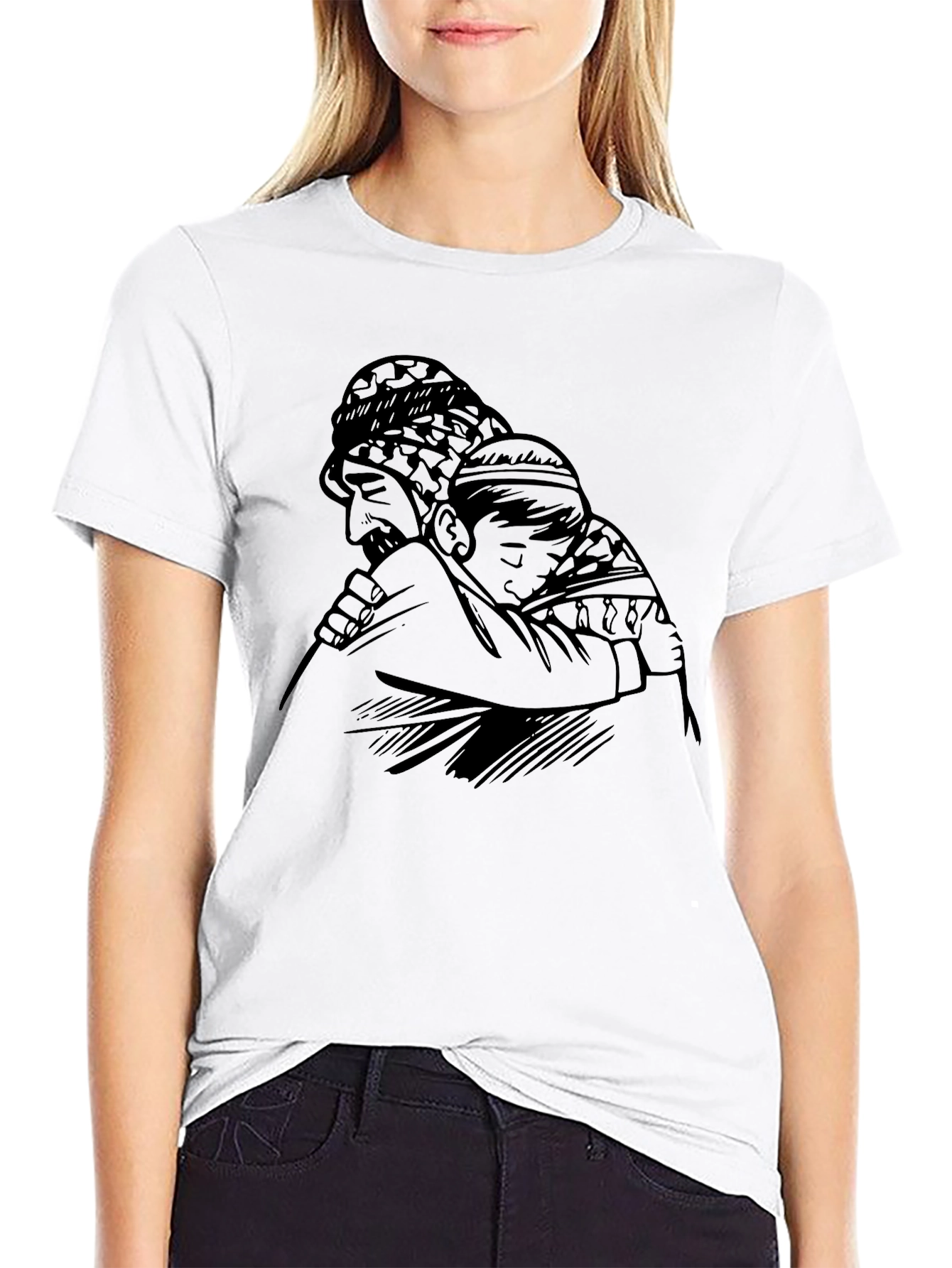 Father and Son Embrace Graphic T-Shirt
