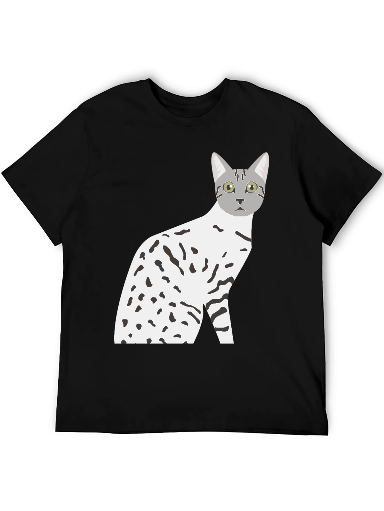 Cat Graphic Tee - Mens Black T-Shirt