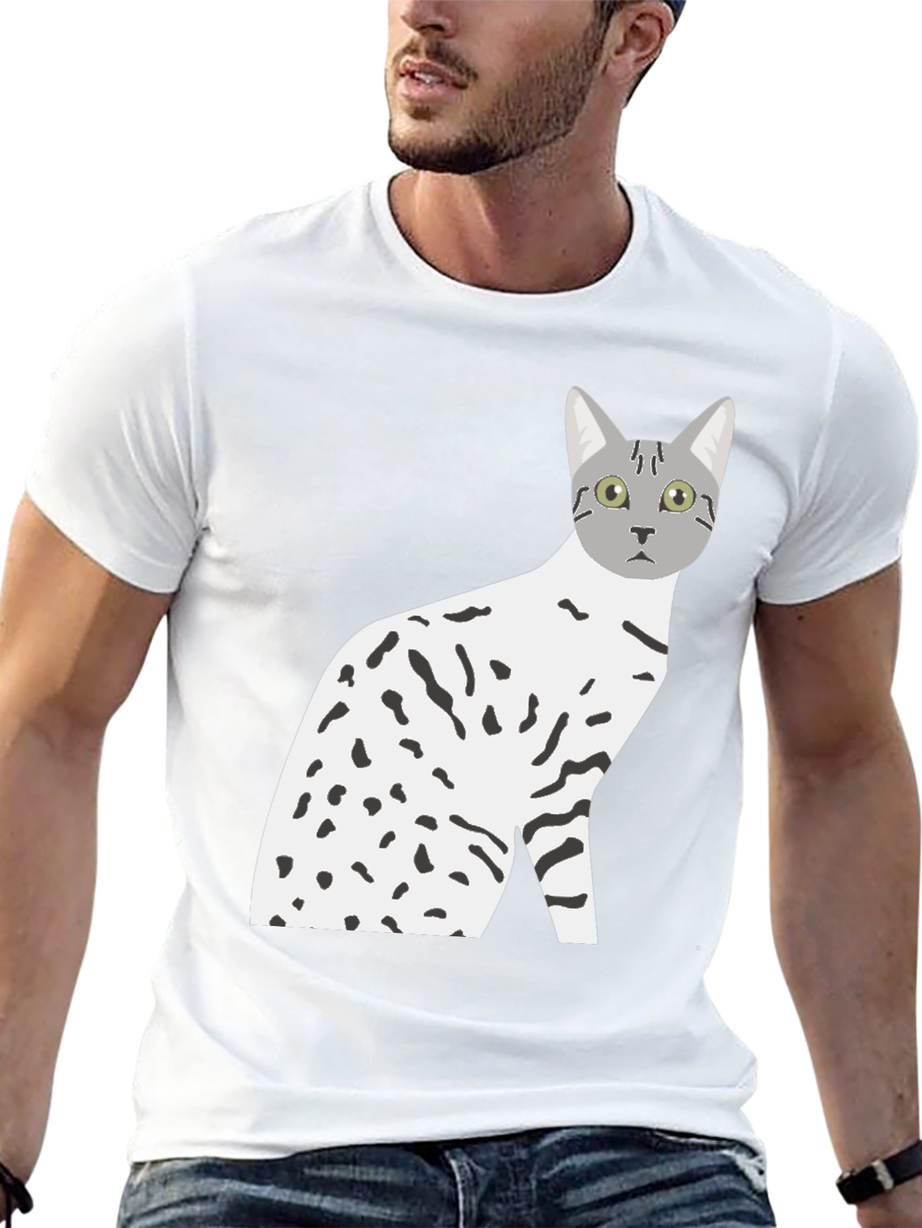 Cat Graphic Tee - Mens Black T-Shirt