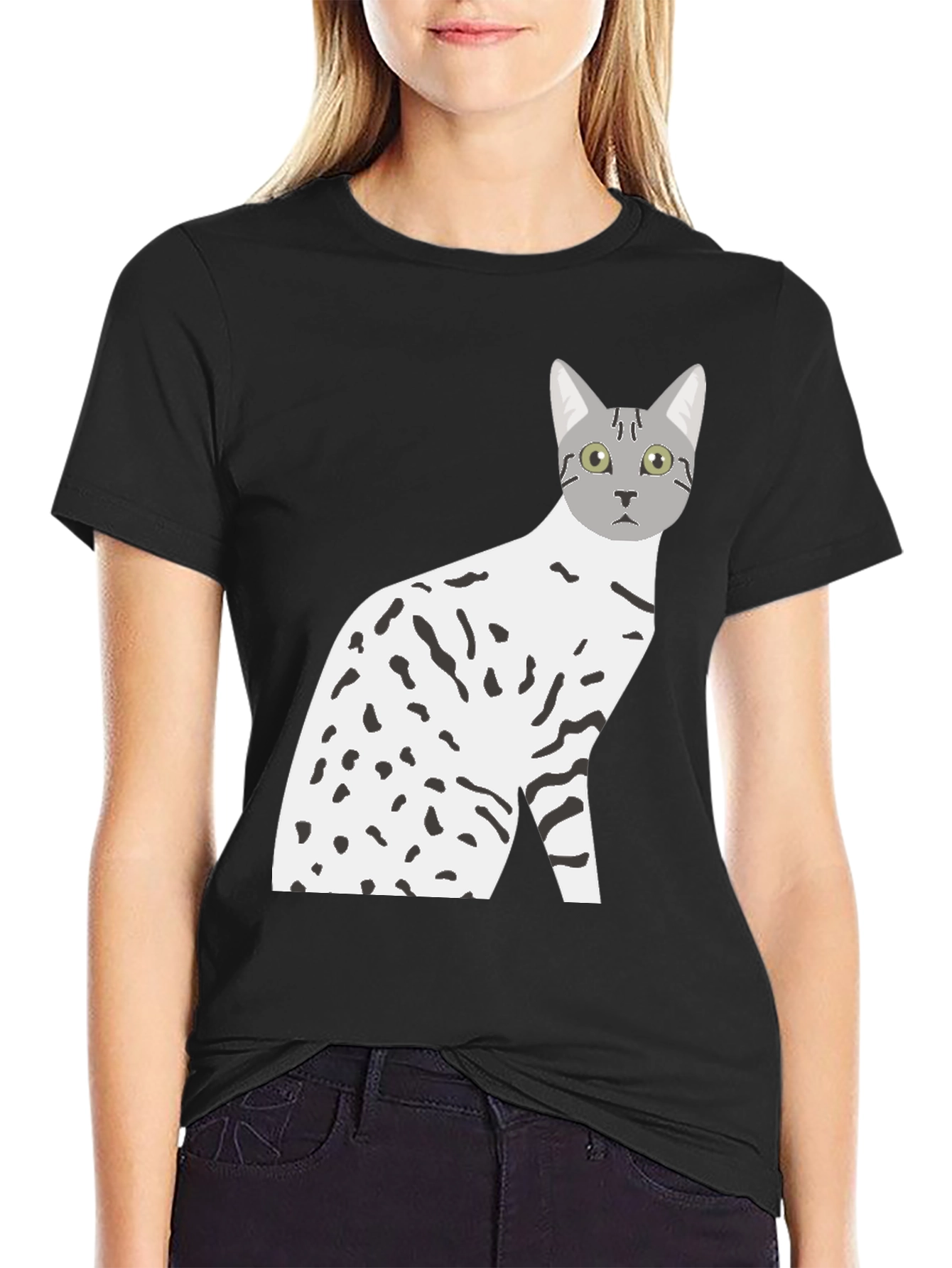 Cat Graphic Tee - Mens Black T-Shirt