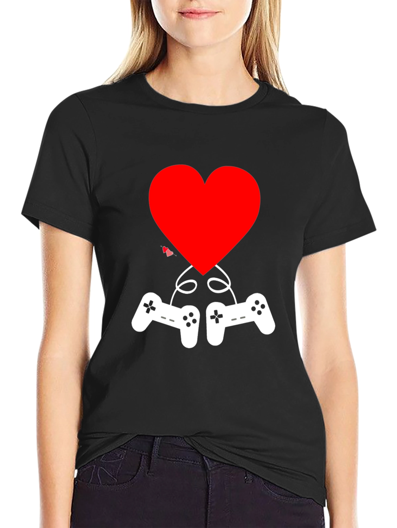 Gamer Love T-Shirt - Heart & Controller Graphic Tee