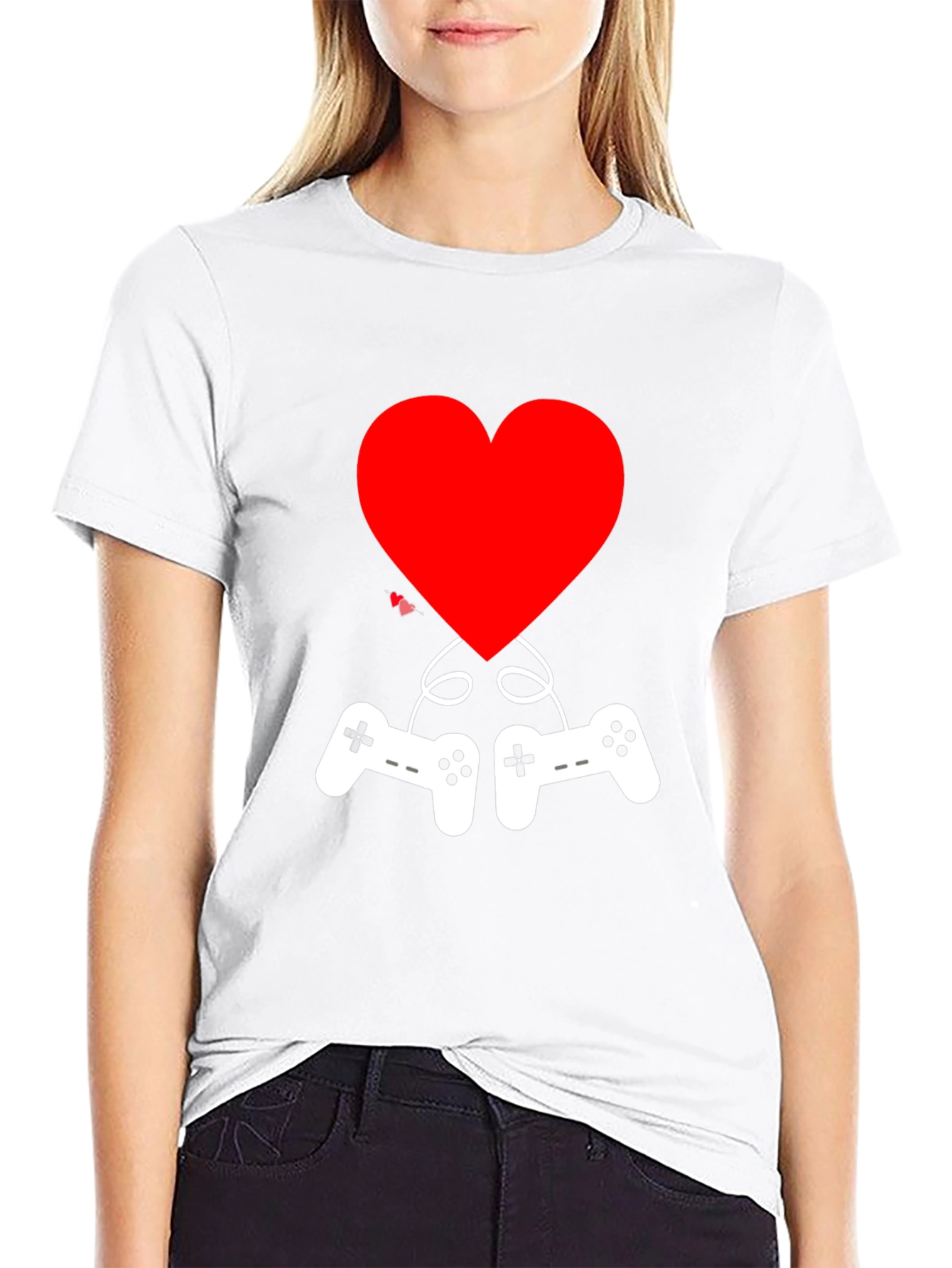 Gamer Love T-Shirt - Heart & Controller Graphic Tee
