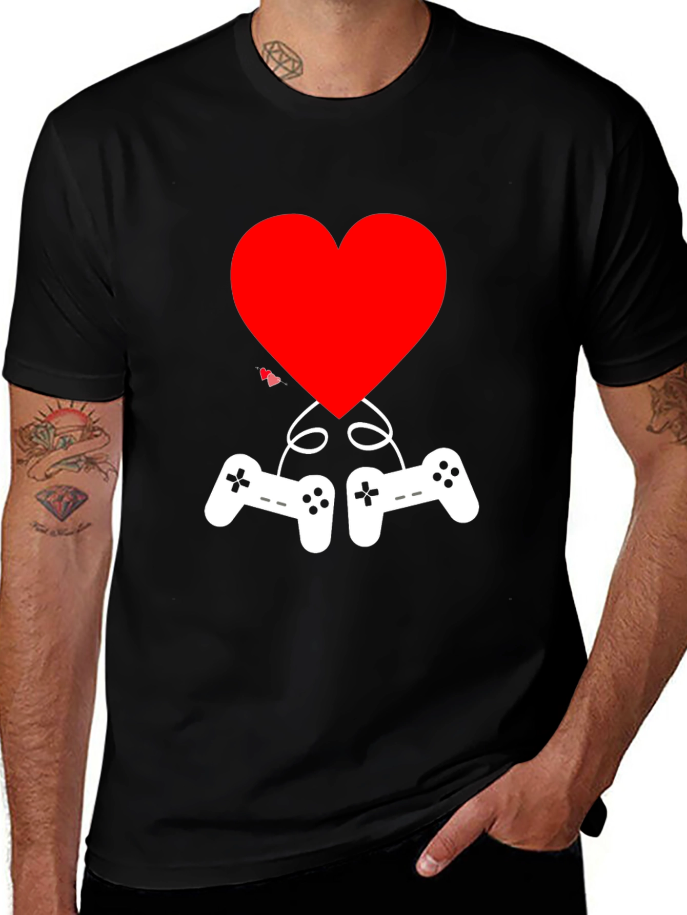 Gamer Love T-Shirt - Heart & Controller Graphic Tee