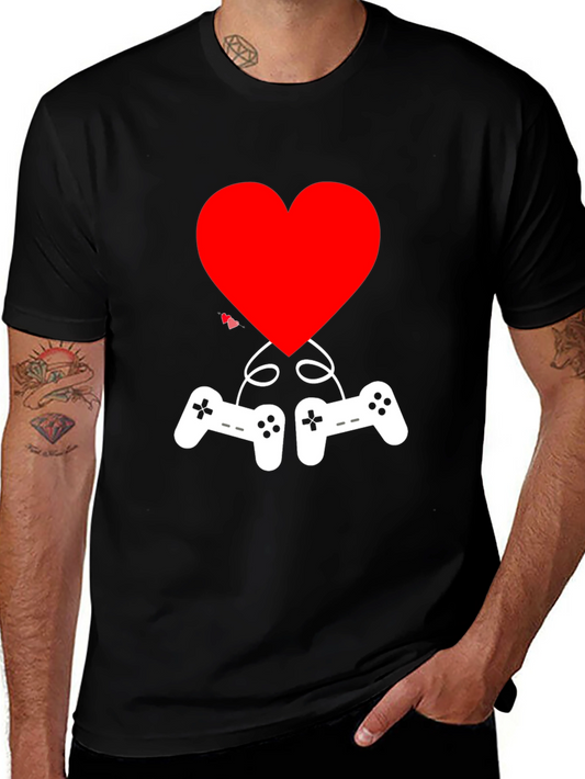 Gamer Love T-Shirt - Heart & Controller Graphic Tee