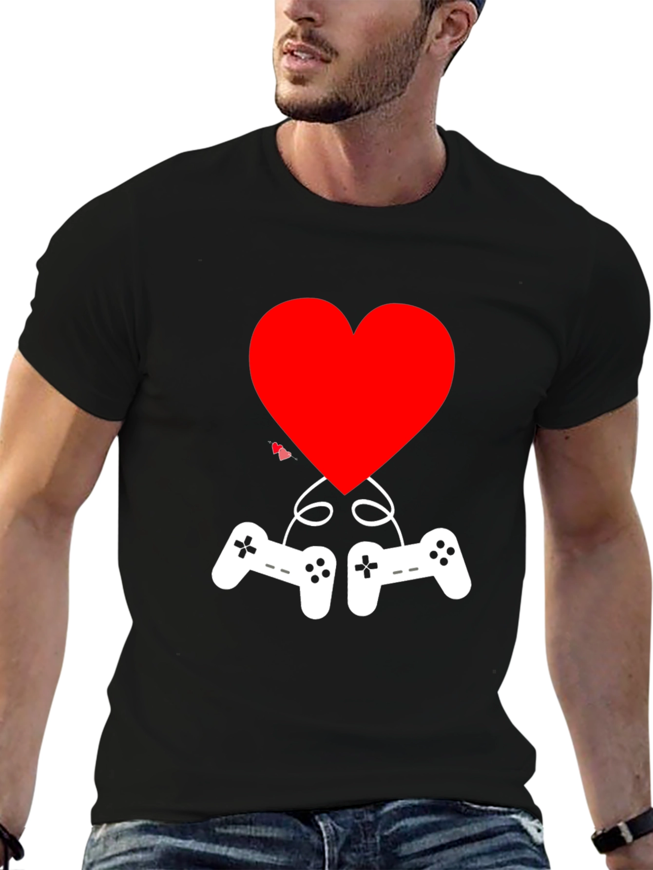 Gamer Love T-Shirt - Heart & Controller Graphic Tee