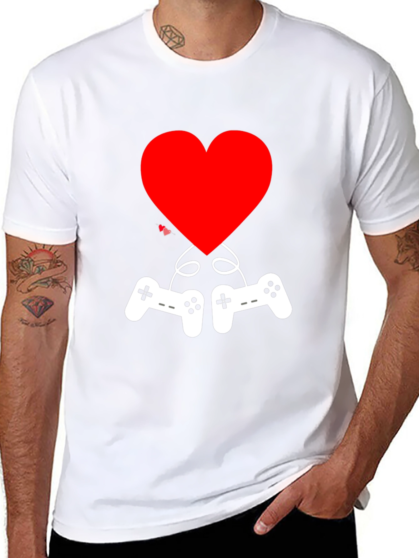 Gamer Love T-Shirt - Heart & Controller Graphic Tee