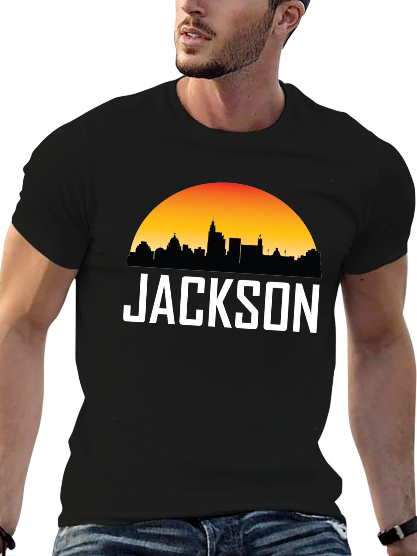 Jackson Skyline Graphic Tee - Sunset Cityscape