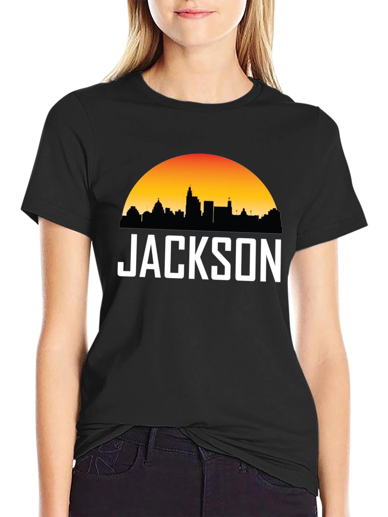 Jackson Skyline Graphic Tee - Sunset Cityscape