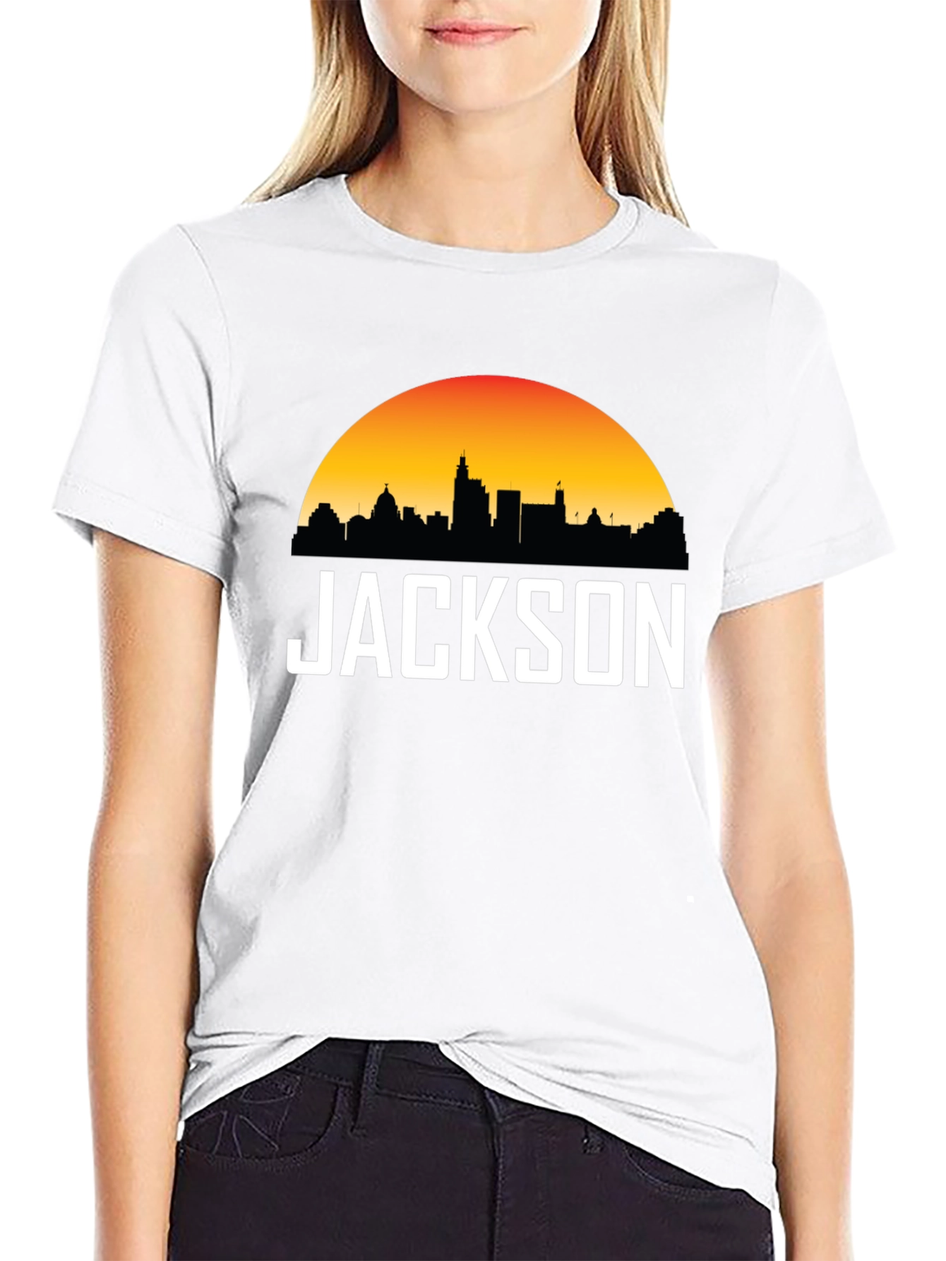 Jackson Skyline Graphic Tee - Sunset Cityscape