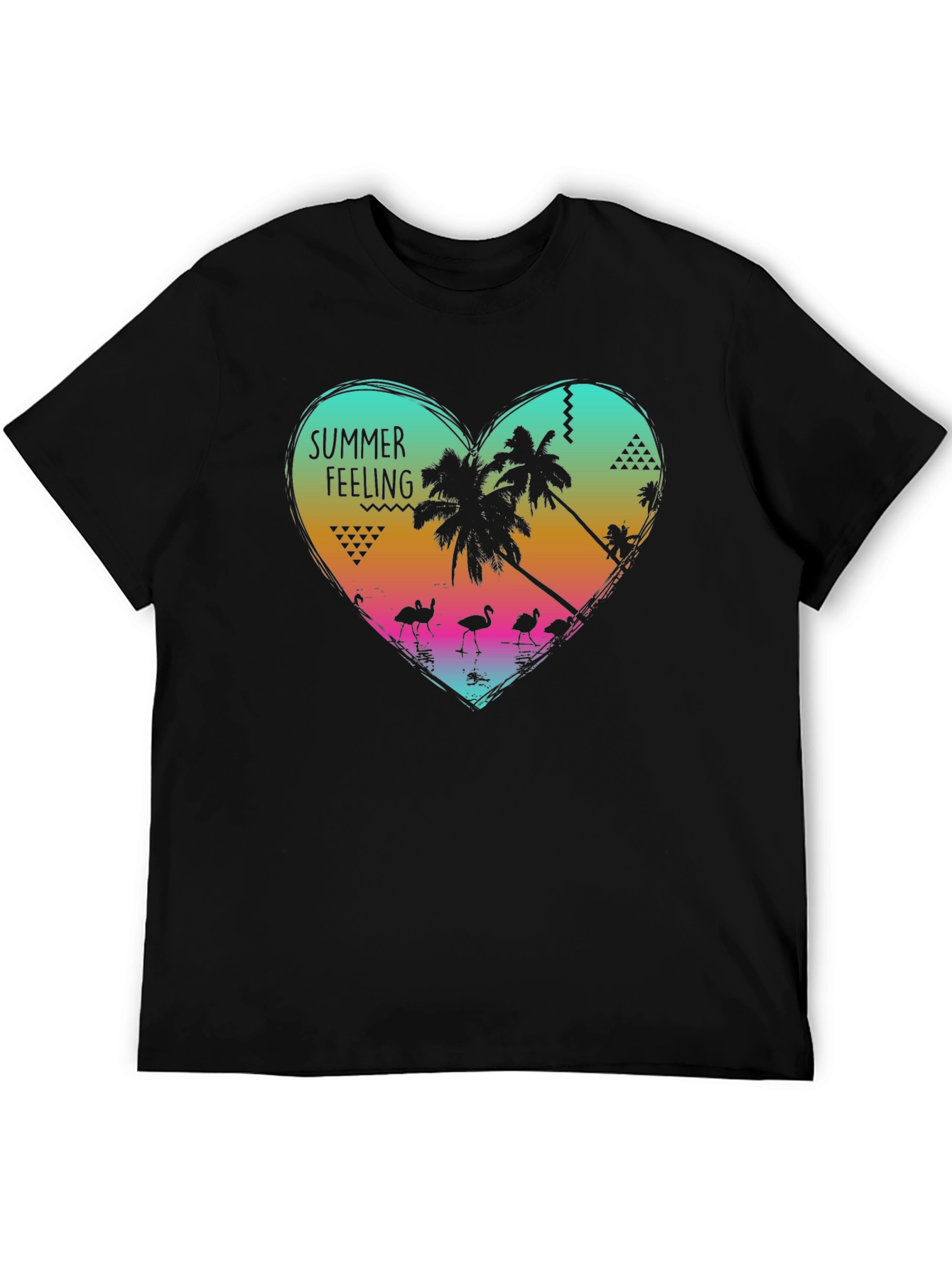 Summer Feeling Graphic Tee - Tropical Heart Design
