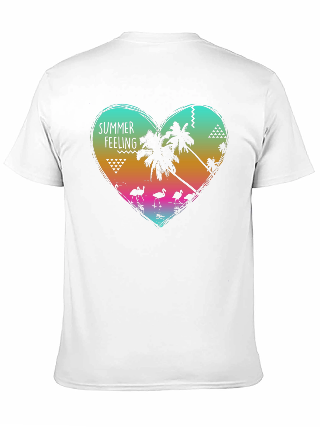 Summer Feeling Graphic Tee - Tropical Heart Design