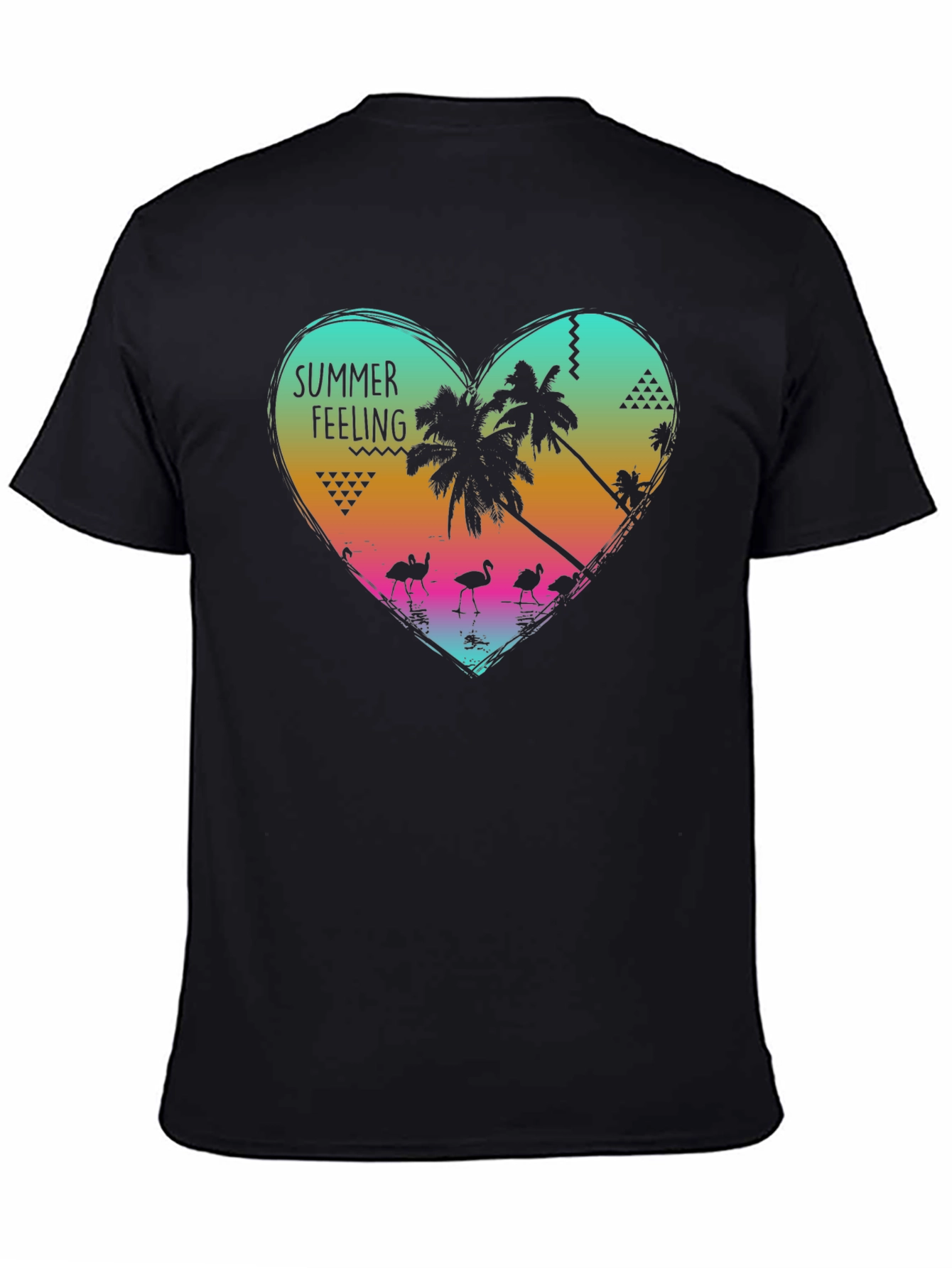 Summer Feeling Graphic Tee - Tropical Heart Design