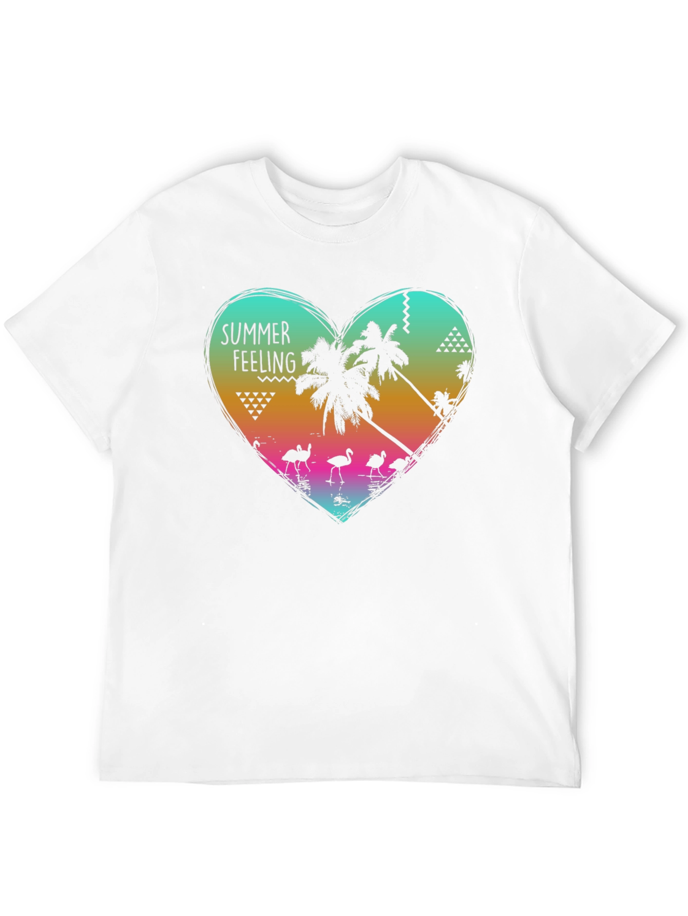 Summer Feeling Graphic Tee - Tropical Heart Design