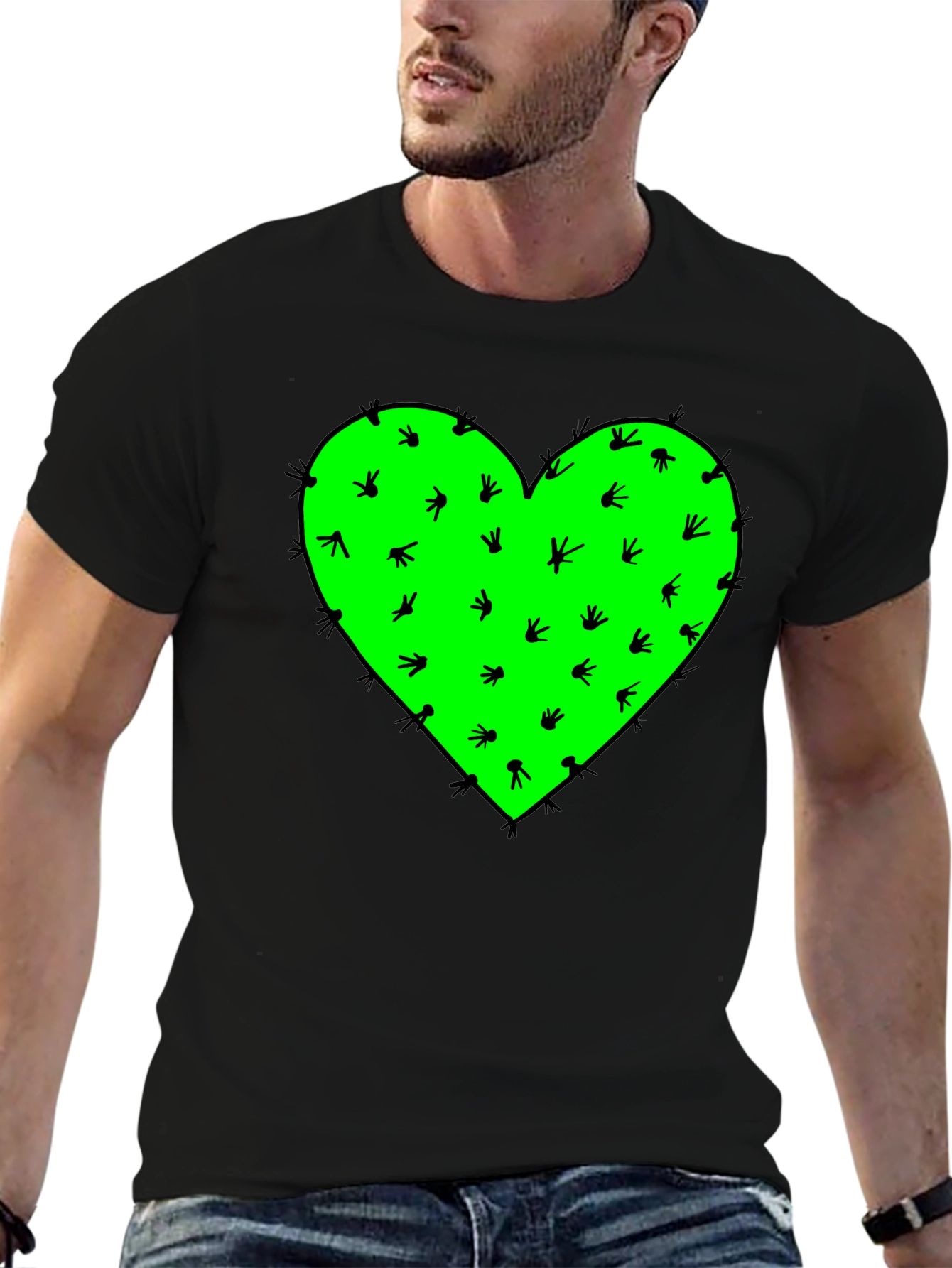 Cactus Heart Graphic Tee - Prickly Love Shirt