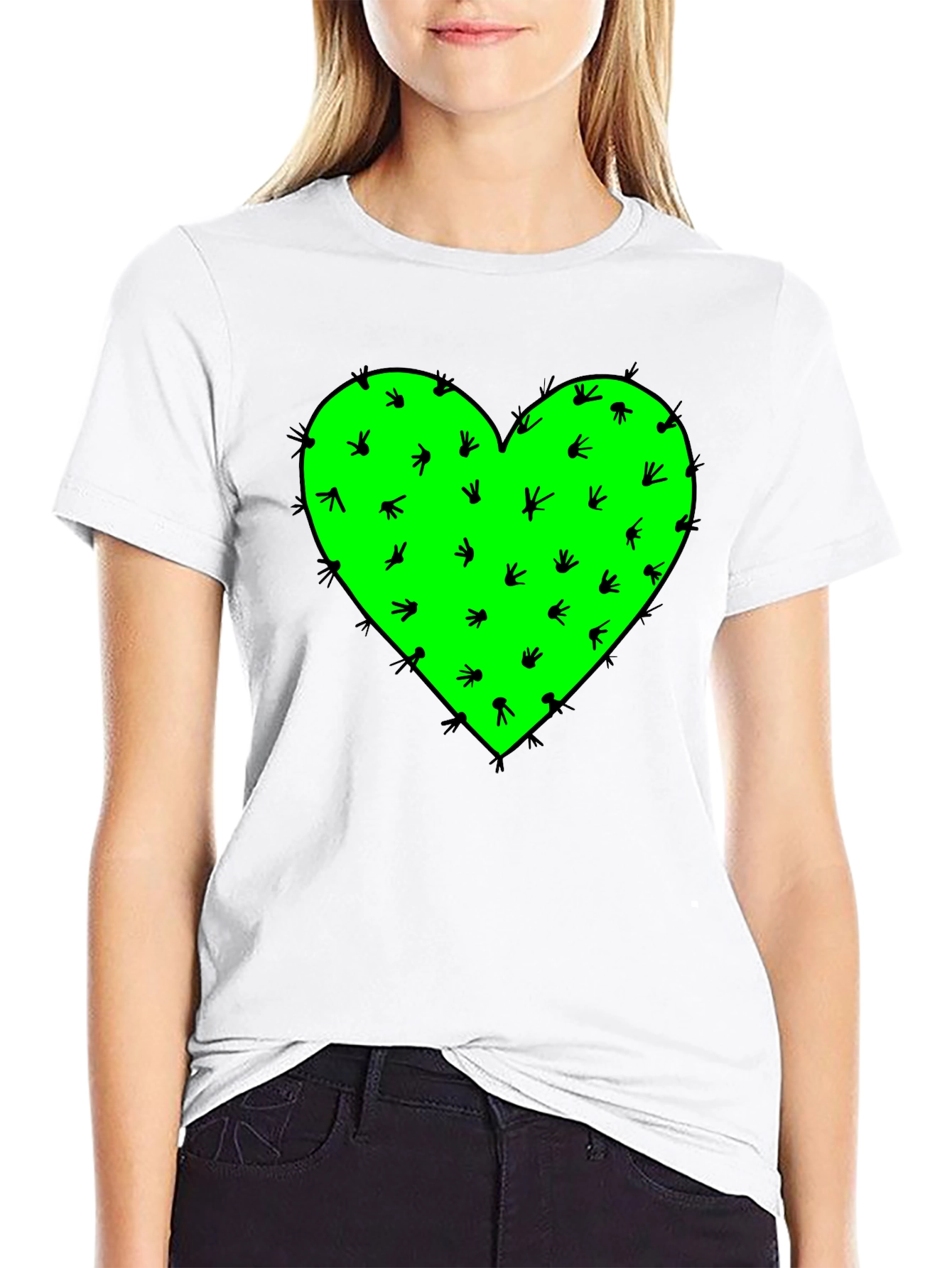 Cactus Heart Graphic Tee - Prickly Love Shirt