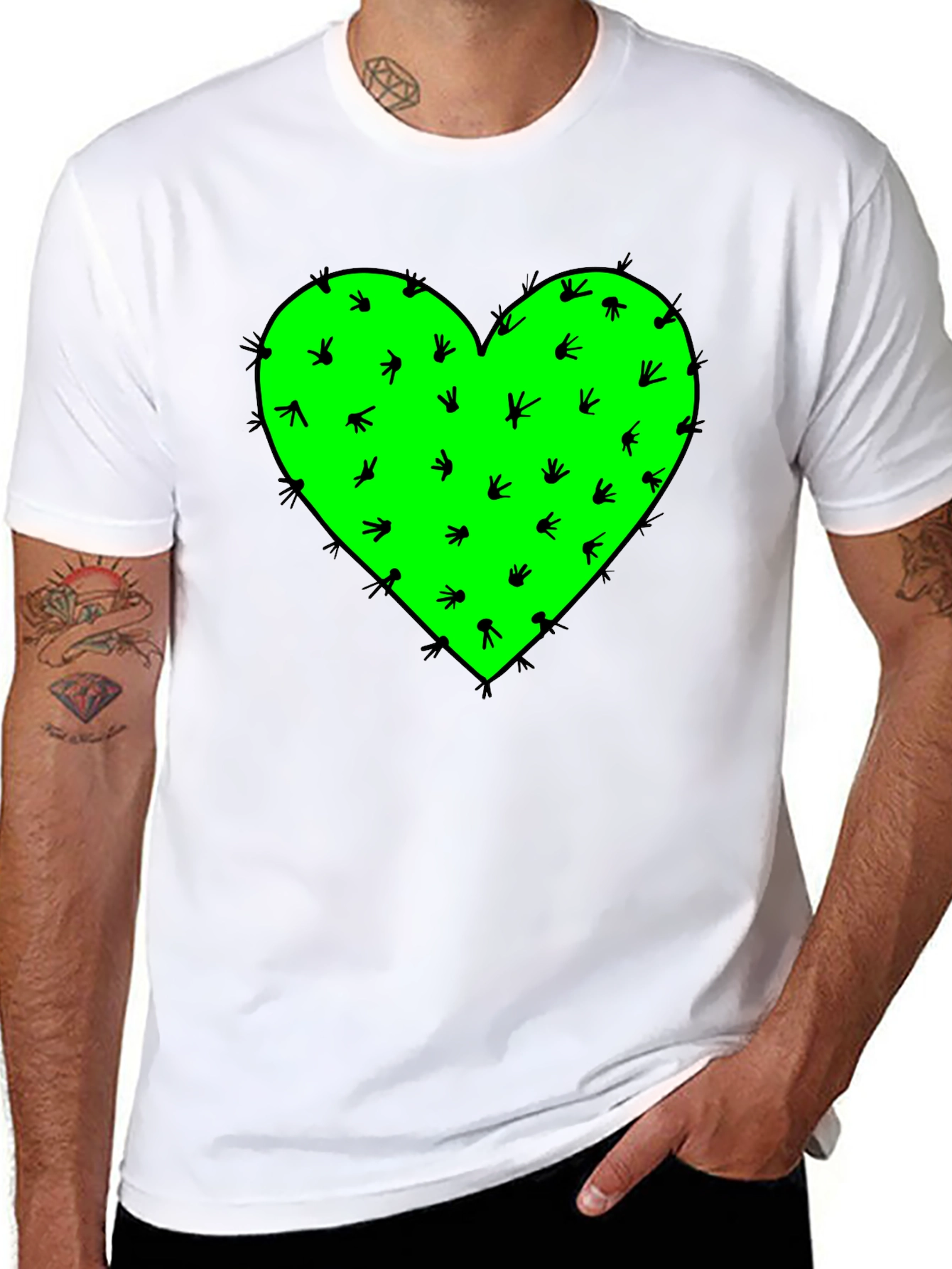 Cactus Heart Graphic Tee - Prickly Love Shirt