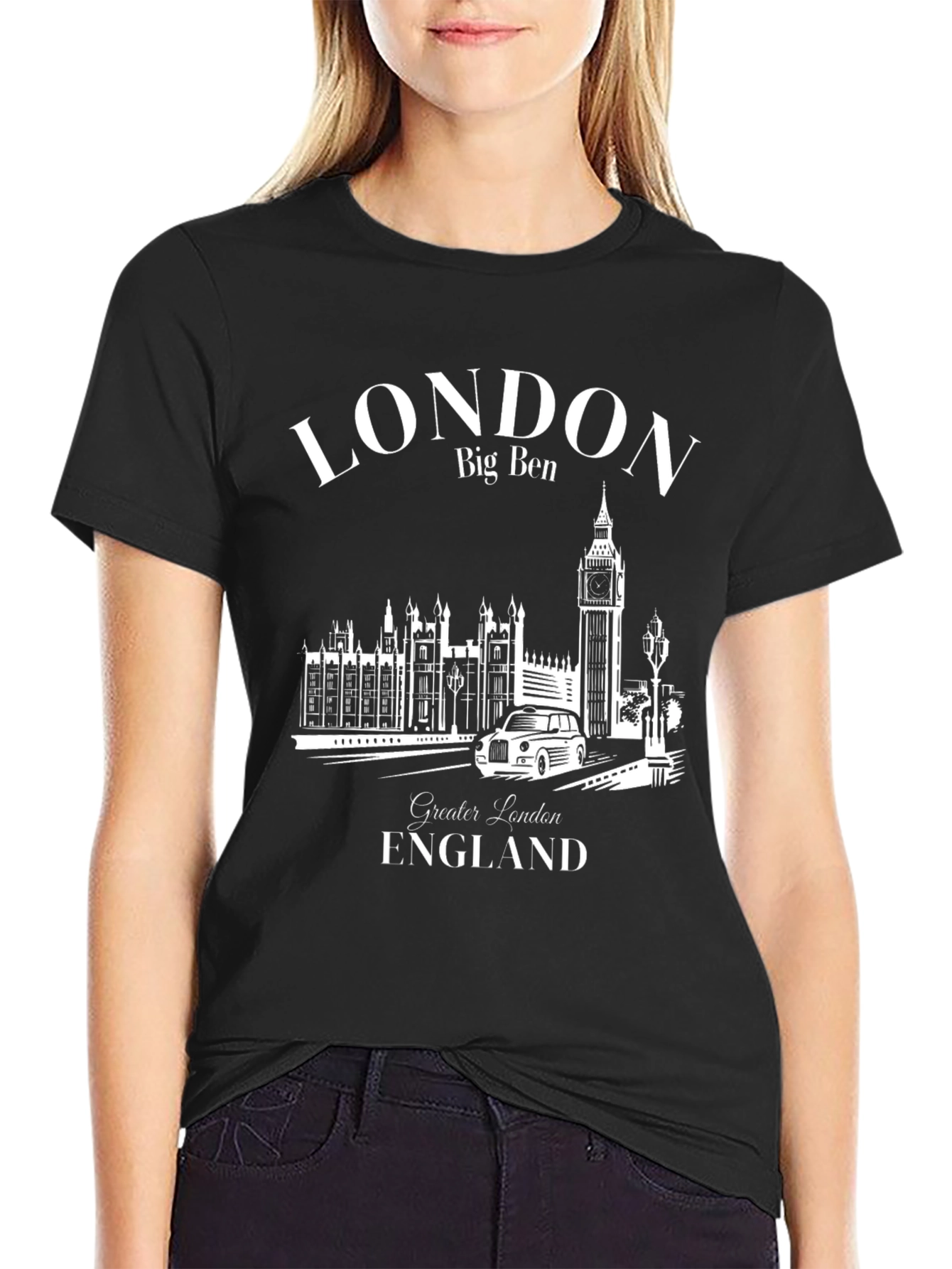 London Big Ben Graphic Tee - Black