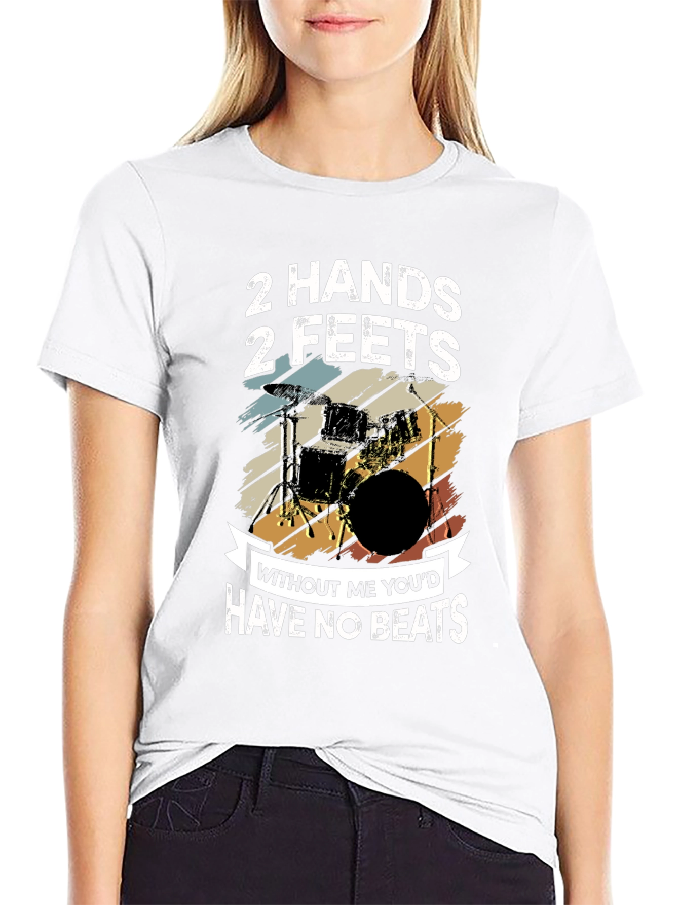 Drummer T-Shirt: 2 Hands 2 Feet - No Beats