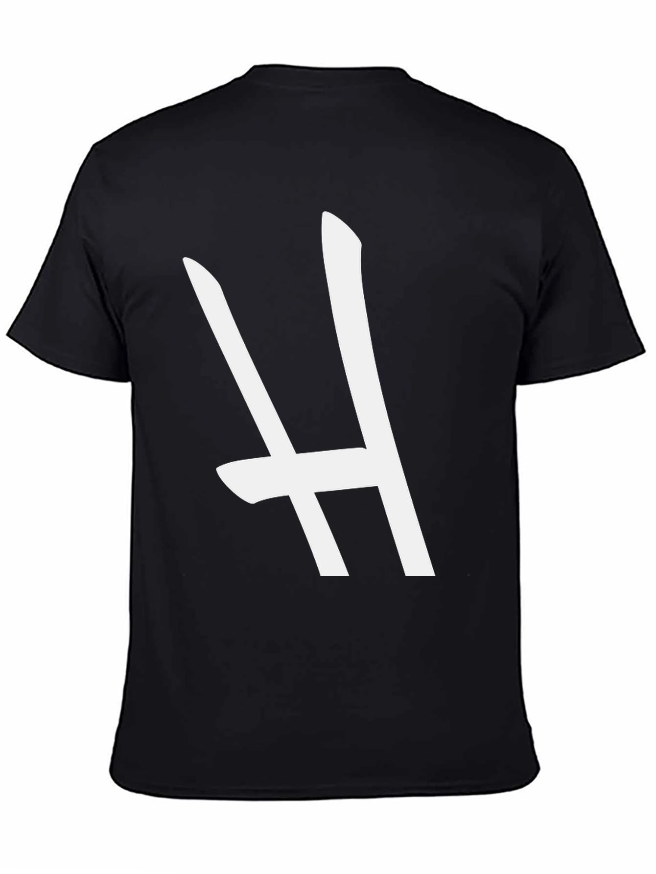 Bold Black T-Shirt with Striking White H Design