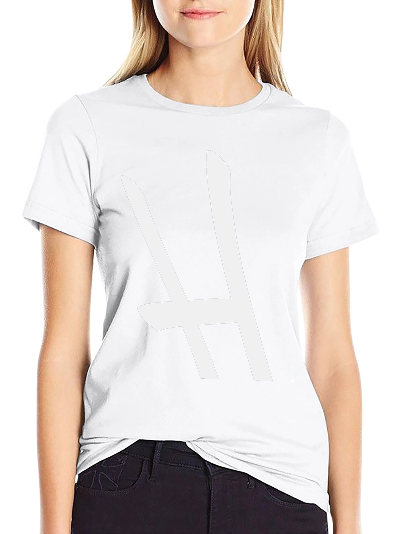 Bold Black T-Shirt with Striking White H Design