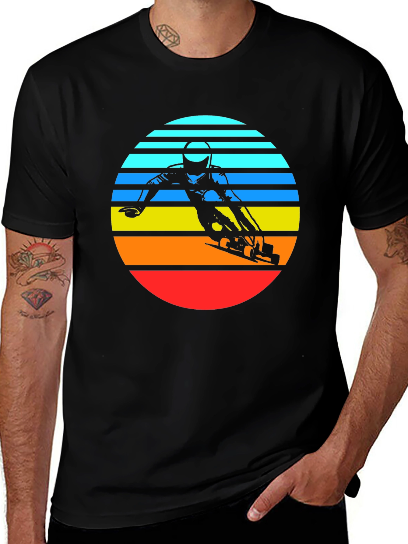 Retro Sunset Mountain Bike T-Shirt