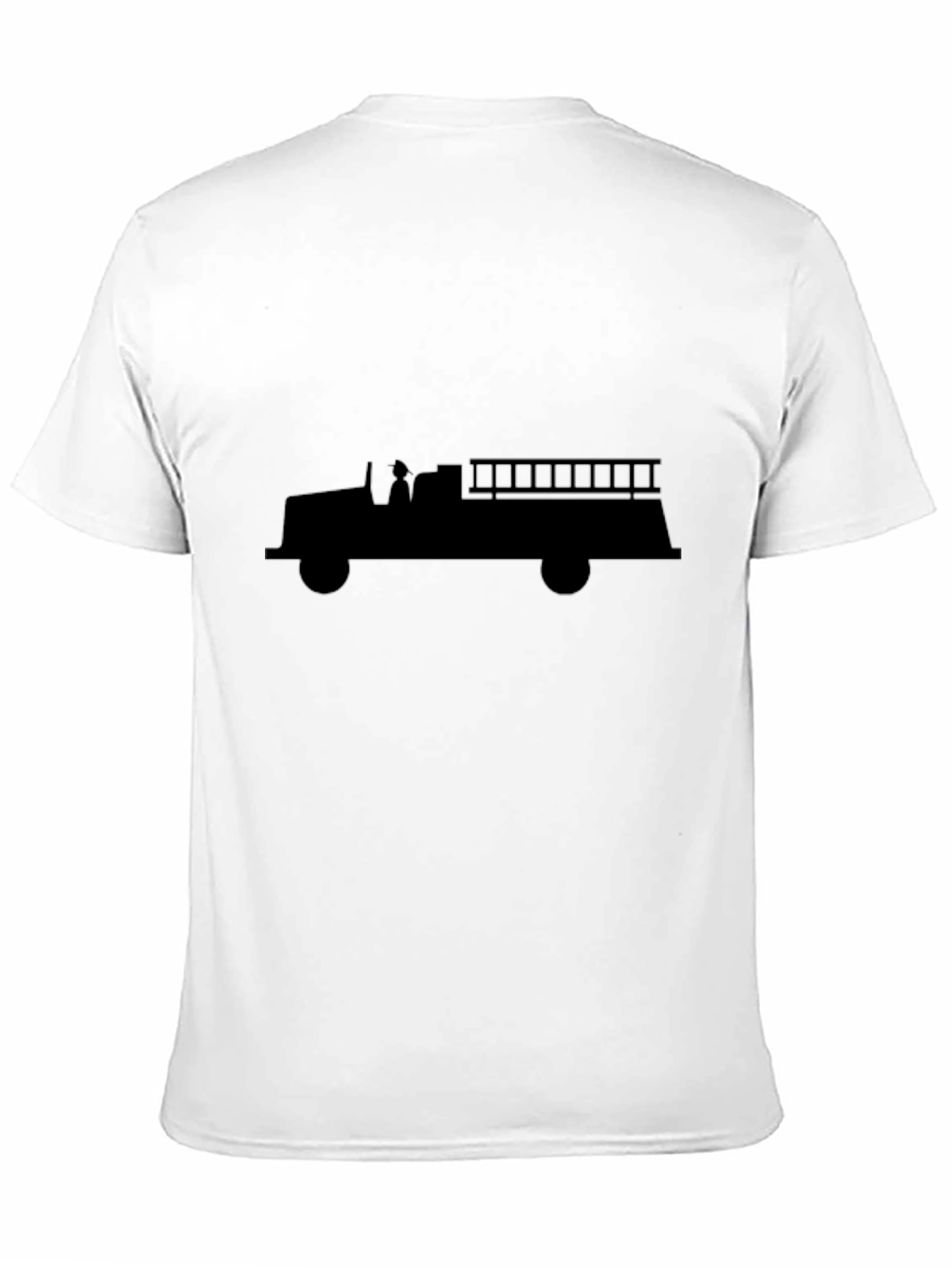 Fire Truck Silhouette T-Shirt - Black