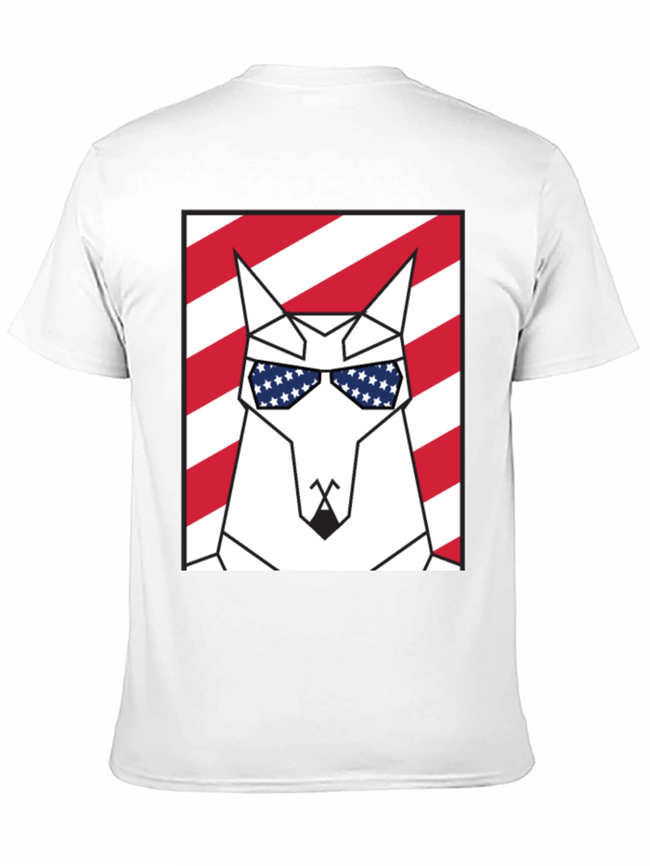Patriotic Dog Graphic Tee - USA Flag Sunglasses