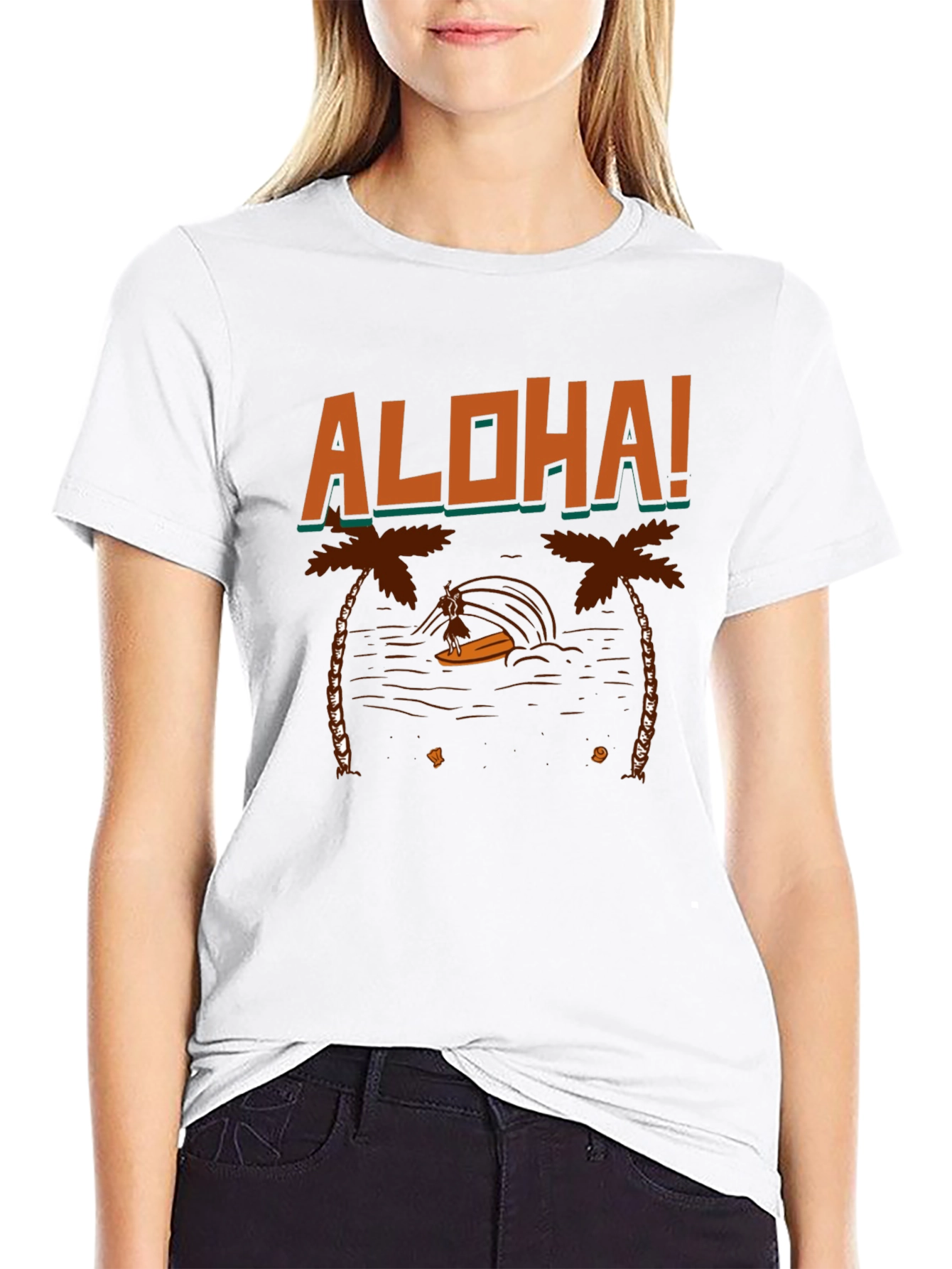 Aloha Surfer Graphic Tee - Black