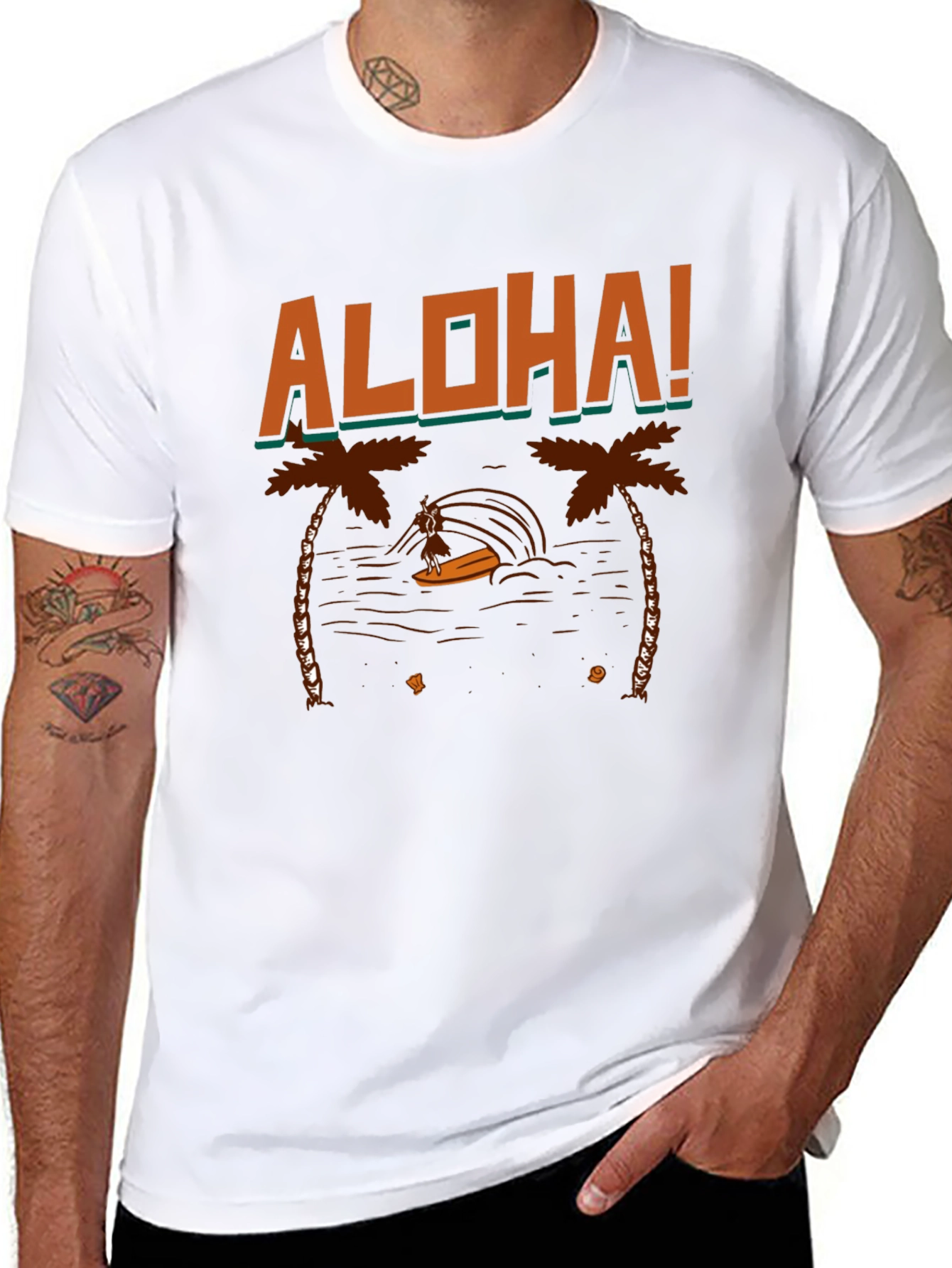 Aloha Surfer Graphic Tee - Black