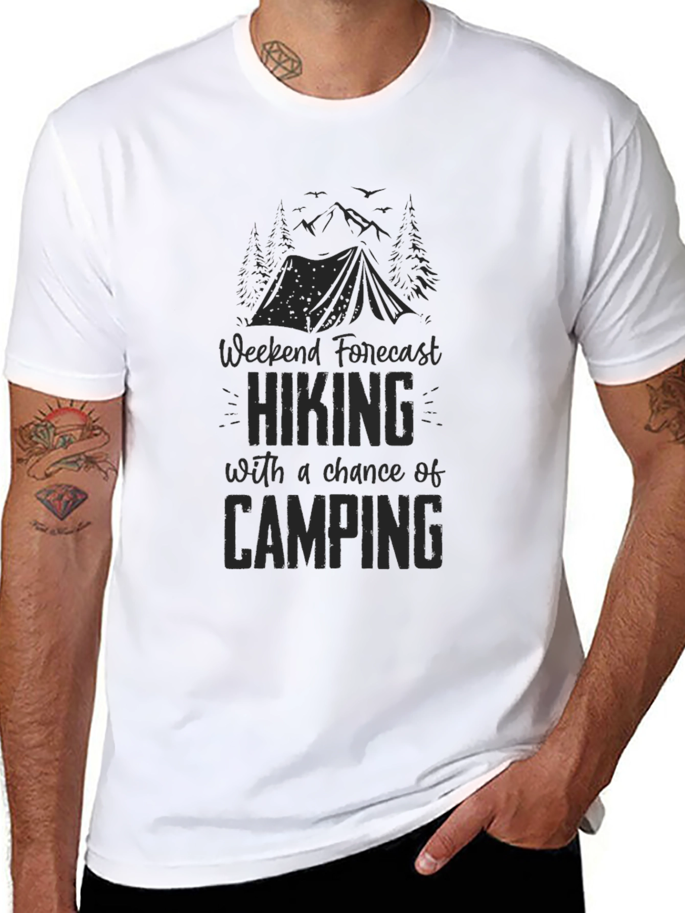 Hiking & Camping Forecast Graphic T-Shirt